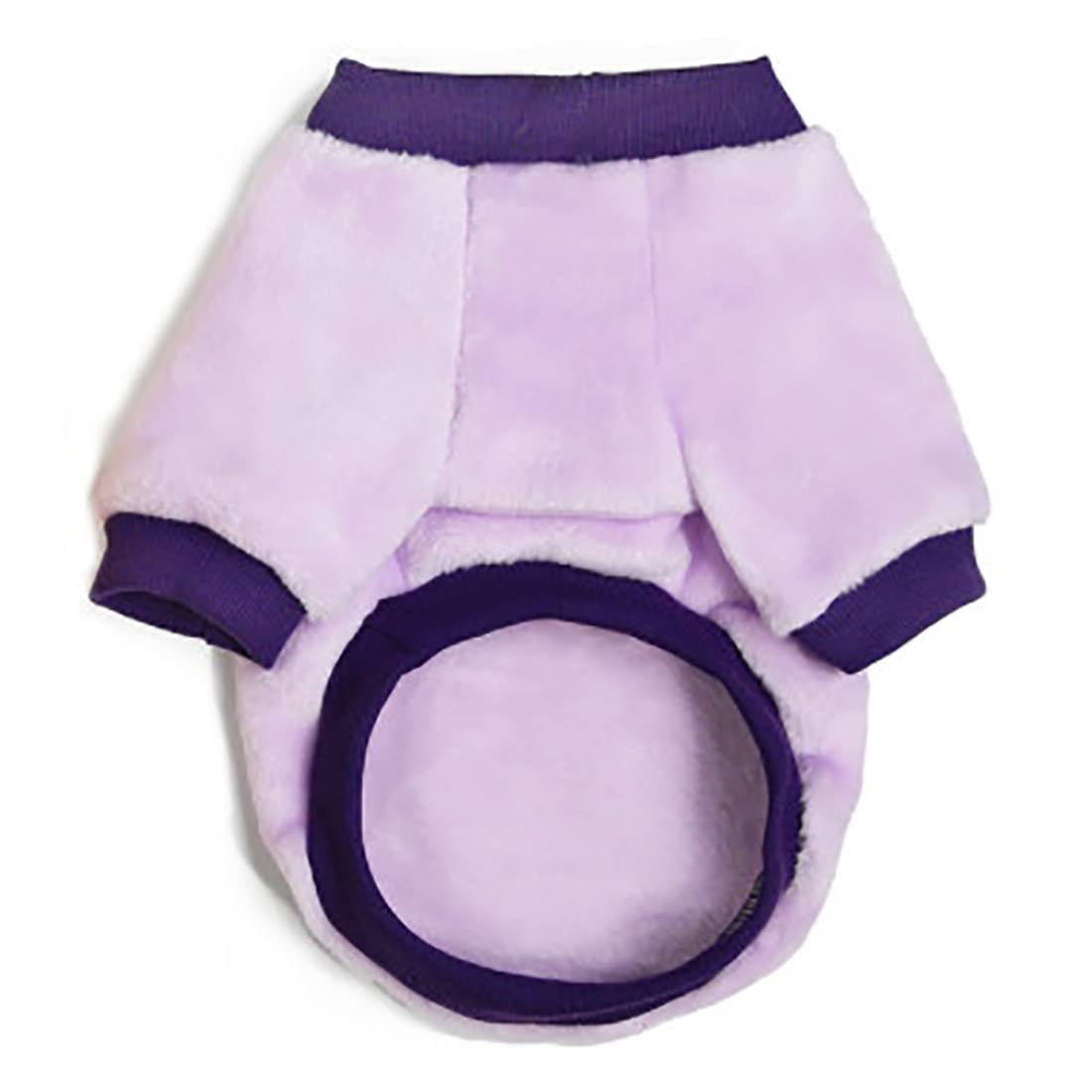 Warm Fleece Dog Sweater for Small & Medium Dogs - Winter Dog Coat & Cat Sweater in Purple - Cozy Pet Pajamas for Cold Weather - Perfect for Indoor & Outdoor Use