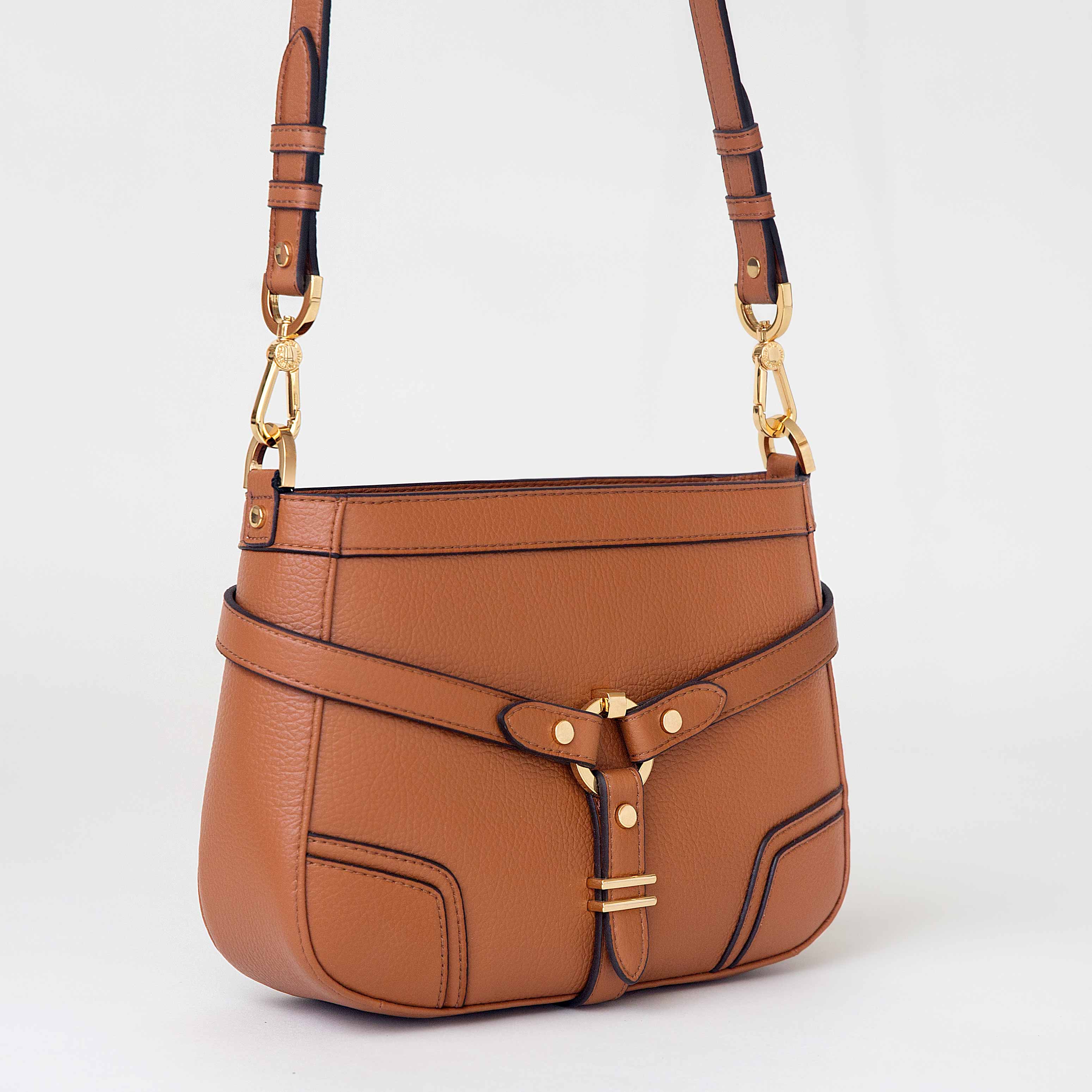 Stockholm Vegan Leather Crossbody Bag for Women | Camel Brown | Stylish & Cruelty-Free Purse for Everyday Use, Travel & Shopping