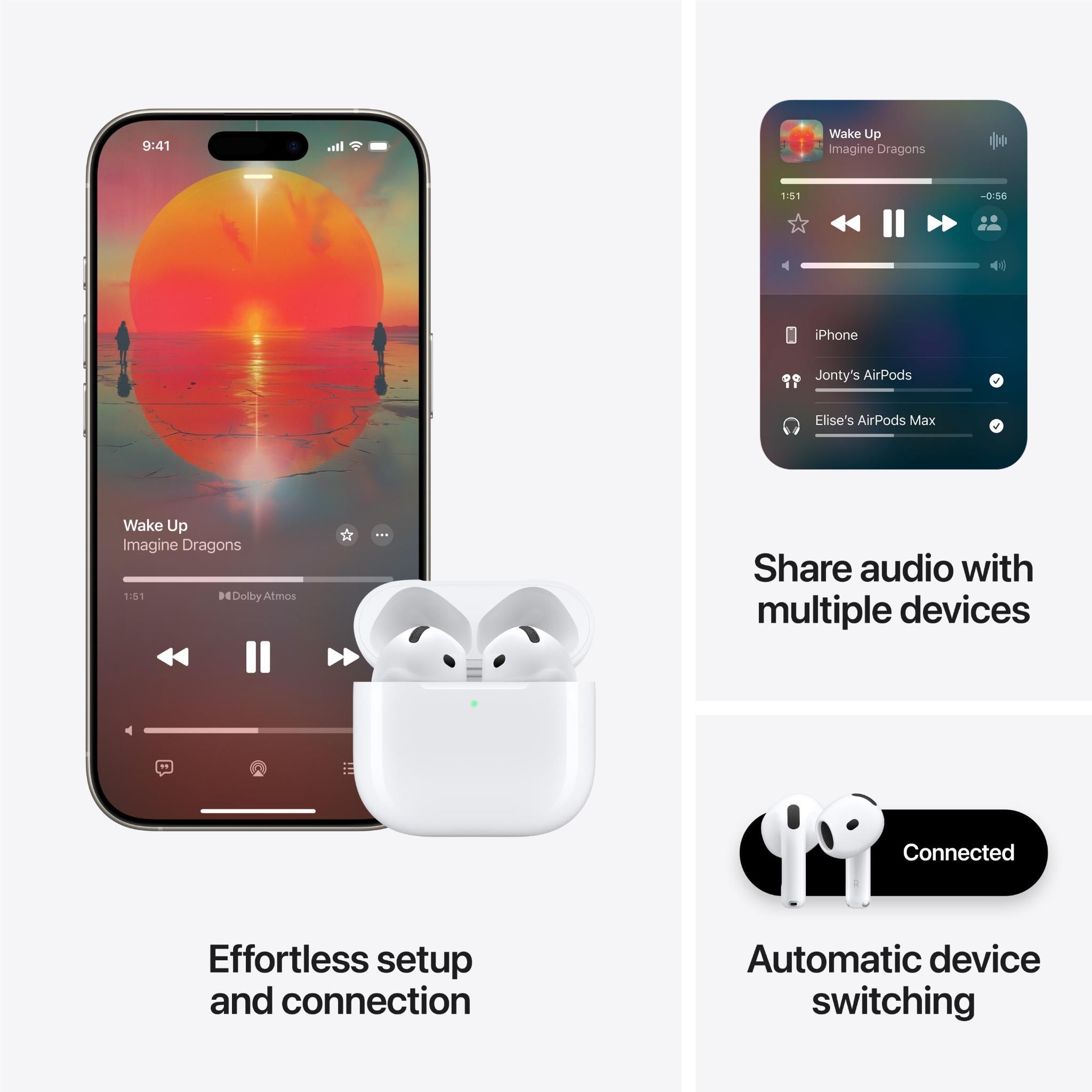 Apple AirPods 4 Wireless Earbuds with Active Noise Cancellation (ANC) - Bluetooth Headphones for iPhone, iPad, Workout, Running & Travel