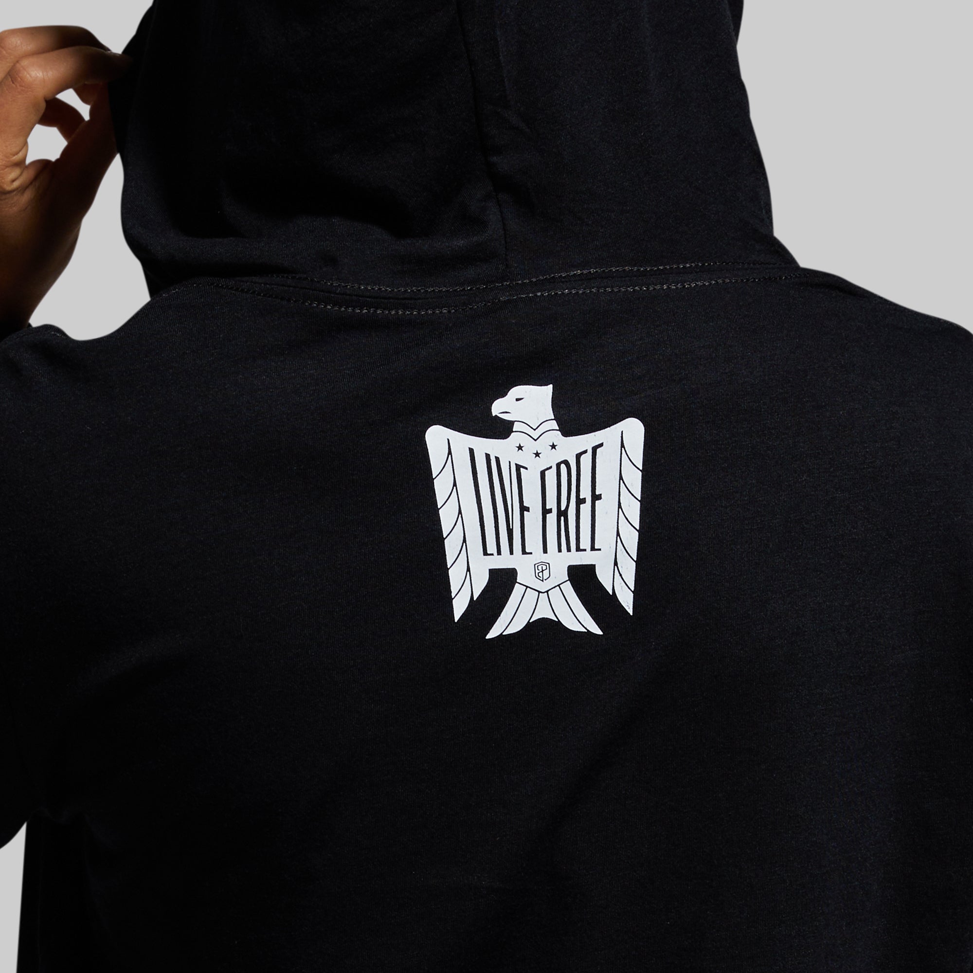 Live Free Cropped T-Shirt Hoodie for Women - Soft & Comfortable Pullover Sweatshirt (Black) | Casual Streetwear, Gym, Lounge & Everyday Wear