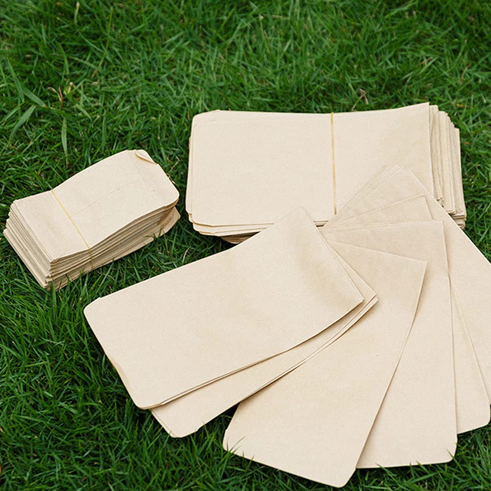 100pcs Brown Kraft Paper Bags - Sandwich Lunch Bags, Small Grocery Bags, Cash Envelopes for Party, Gift & Coin Storage | Eco-Friendly Food Packaging for Picnics, School Lunches & Retail Use