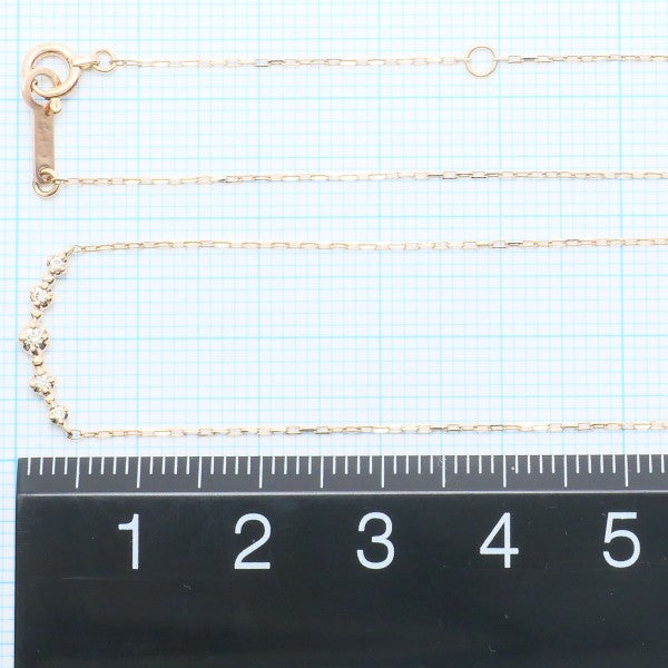4℃ K10 Pink Gold Diamond Necklace for Women - Elegant 18K Rose Gold Pendant Jewelry Gift for Anniversary, Valentine's Day & Special Occasions