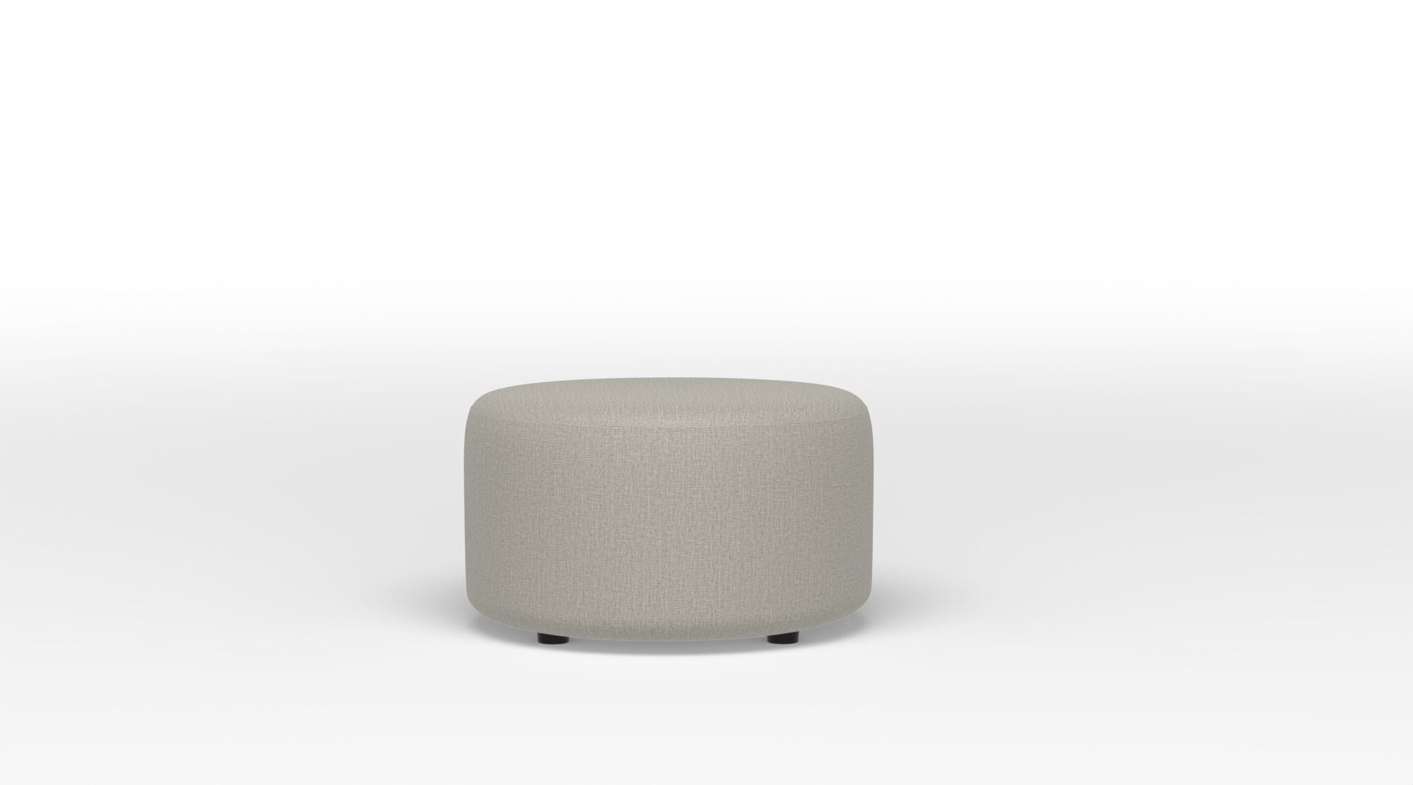 Celeste Round Ottoman Stool in Stucco Beige - Modern Footrest Pouf for Living Room, Bedroom & Nursery - Soft Seating Accent with Storage Space