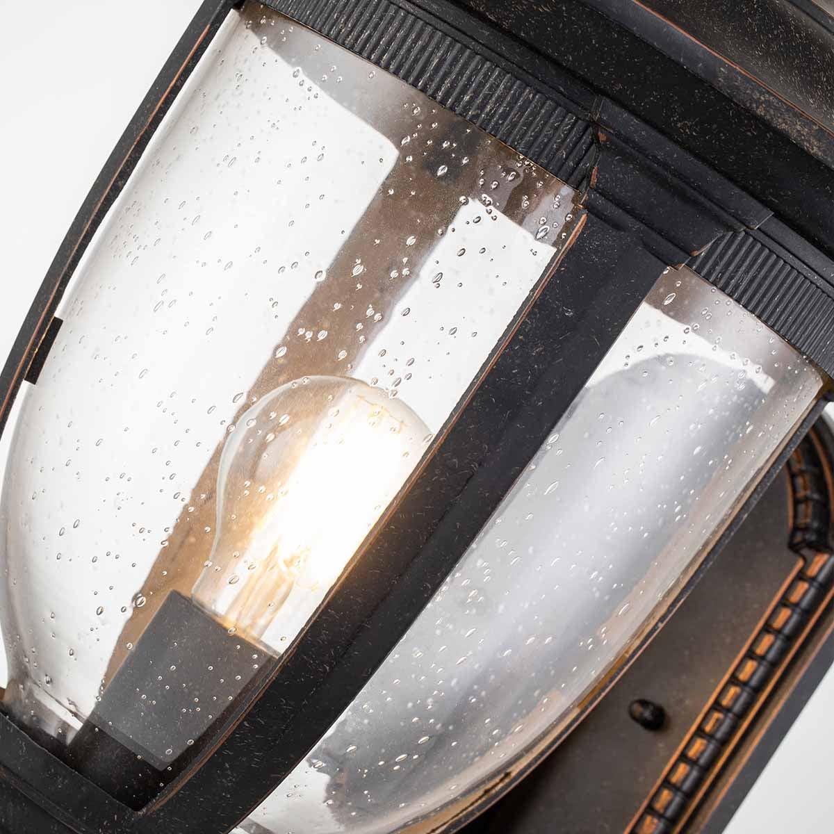 Cleveland 1 Light Medium Bronze Outdoor Wall Sconce - Weatherproof Exterior Lighting for Porch, Patio, Garage & Garden