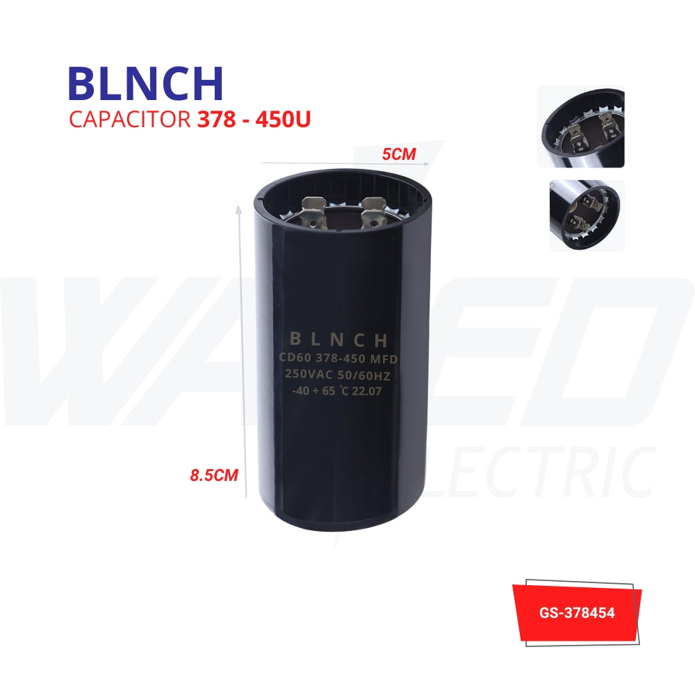 450UF 378 Capacitor - High Performance BLNCH Capacitor for HVAC, Power Supplies & Industrial Equipment
