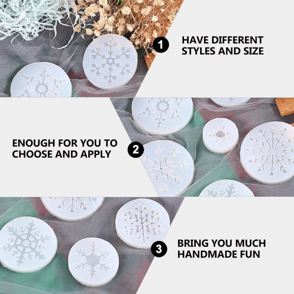 VOSAREA 11Pcs Snowflake Silicone Molds for Resin Casting, DIY Jewelry, Epoxy Coasters, Fudge & Pendant Making - Perfect for Christmas Decor, Craft Projects & Gift Making