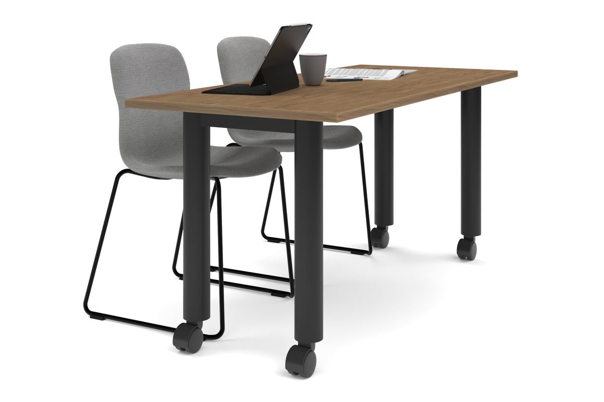 Quadro 80mm Cylinder Leg Mobile Table - 1800L x 700W Adjustable Rolling Workbench for Office, Workshop & Industrial Use