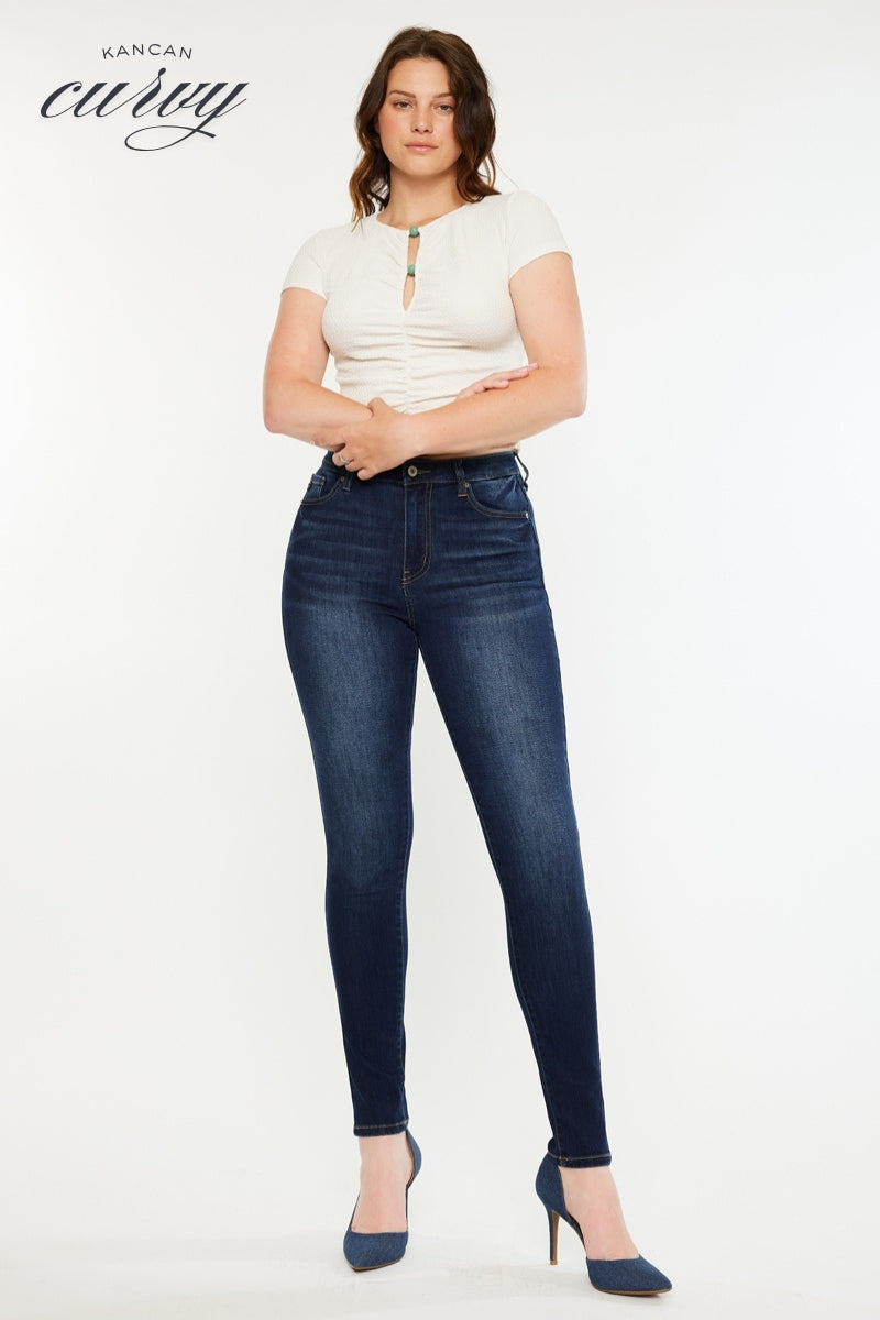 Effie Essentials High Rise Skinny Jeans for Women - Curvy Fit Stretch Denim Pants - Perfect for Casual Wear, Office & Night Out