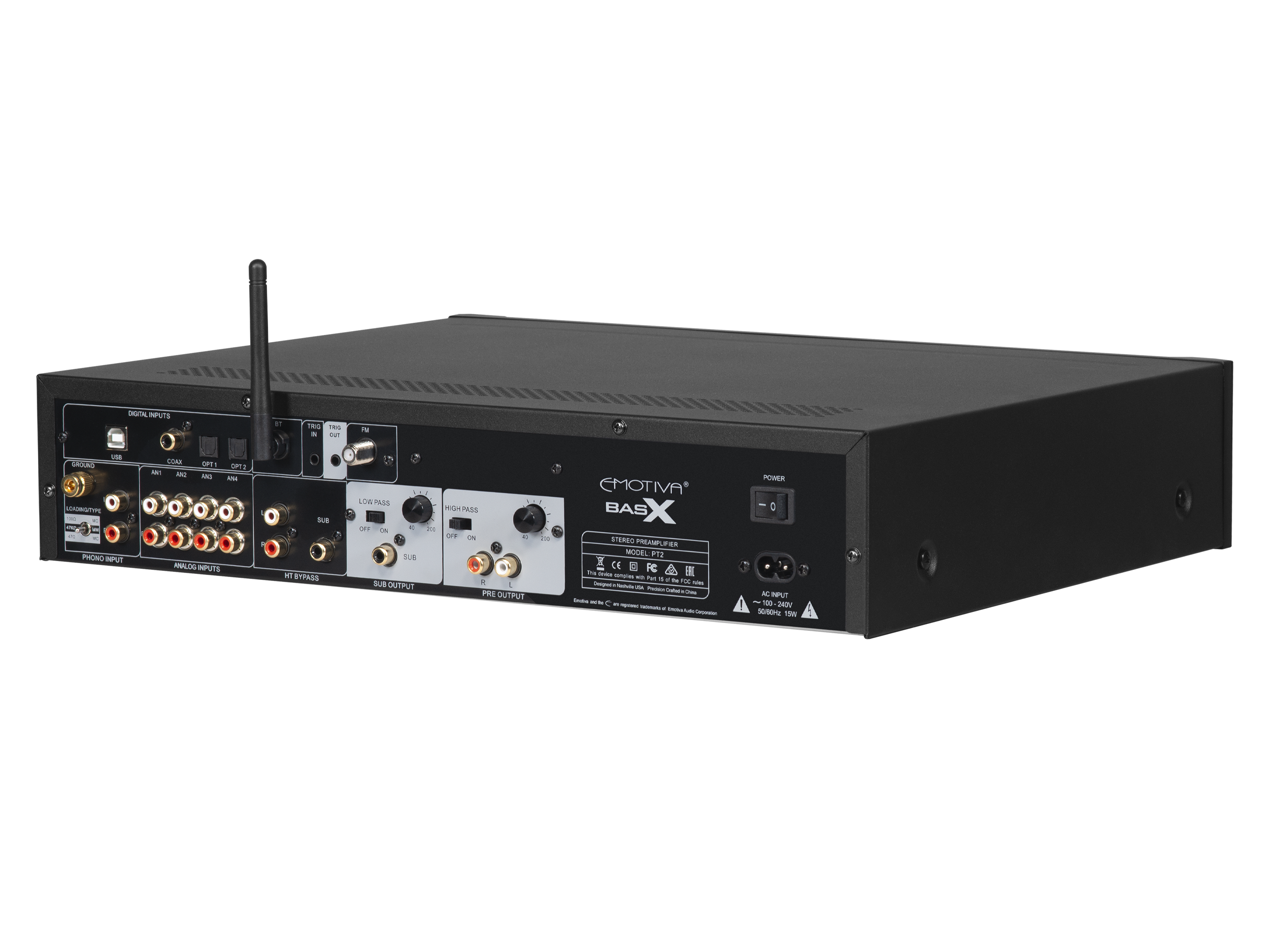 BasX PT2 High-Performance Stereo Preamp with Built-in DAC & Tuner - Perfect for Home Audio Systems & Hi-Fi Music Listening