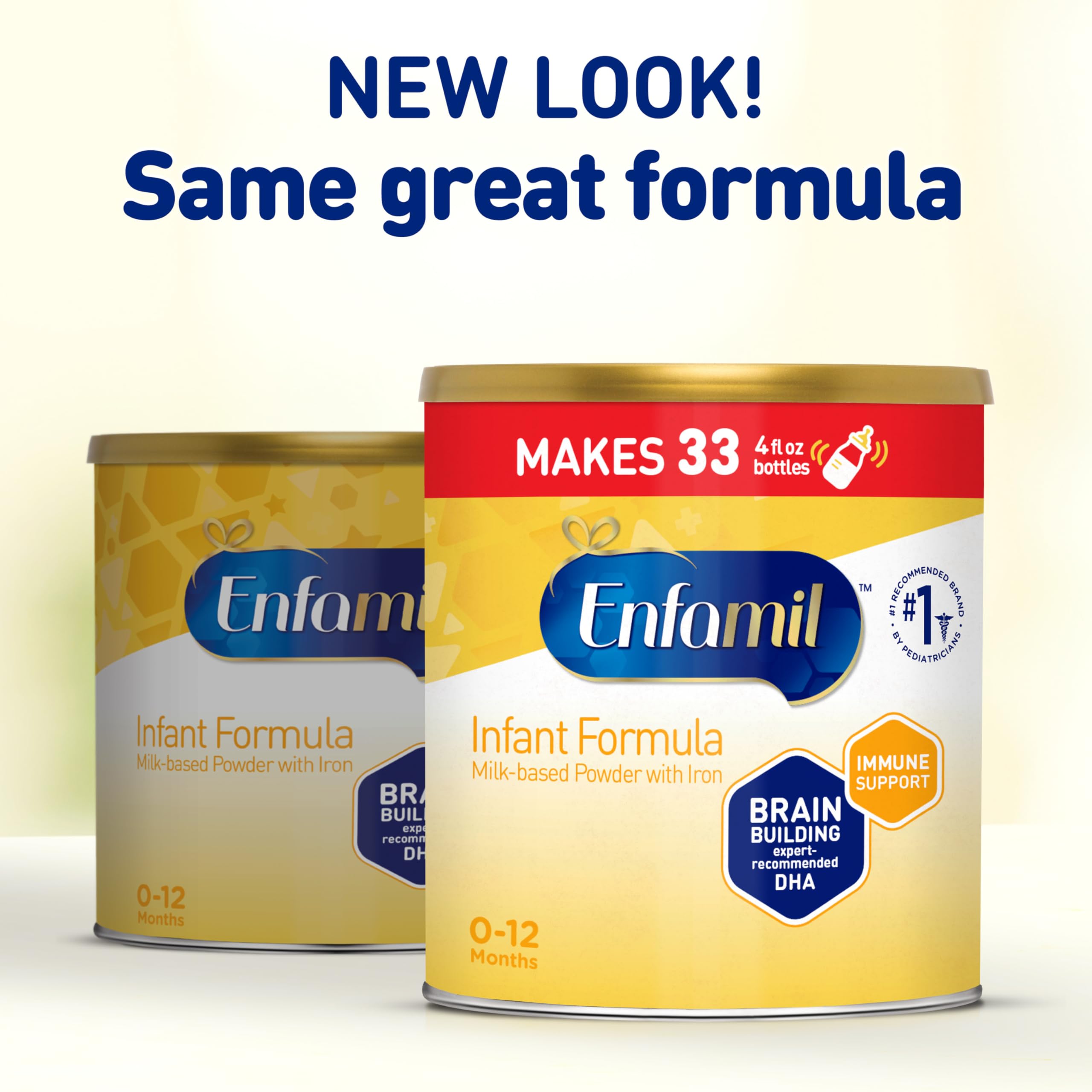 Enfamil Infant Formula Powder - Milk-Based Baby Formula with Iron, Omega-3 DHA & Choline for Brain Development - 21.1 Oz Can - Ideal for Newborns & Infants 0-12 Months - Perfect for Daycare, Travel & On-the-Go Feeding