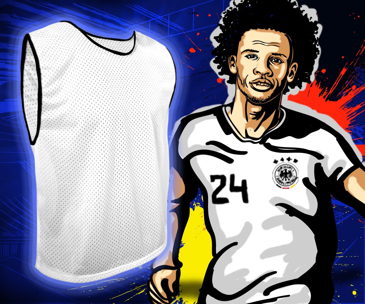 Durable Sports Bibs for Kids, Teens & Adults - Soccer, Basketball, Football & Running Practice Jerseys for Team Training & Scrimmage Games