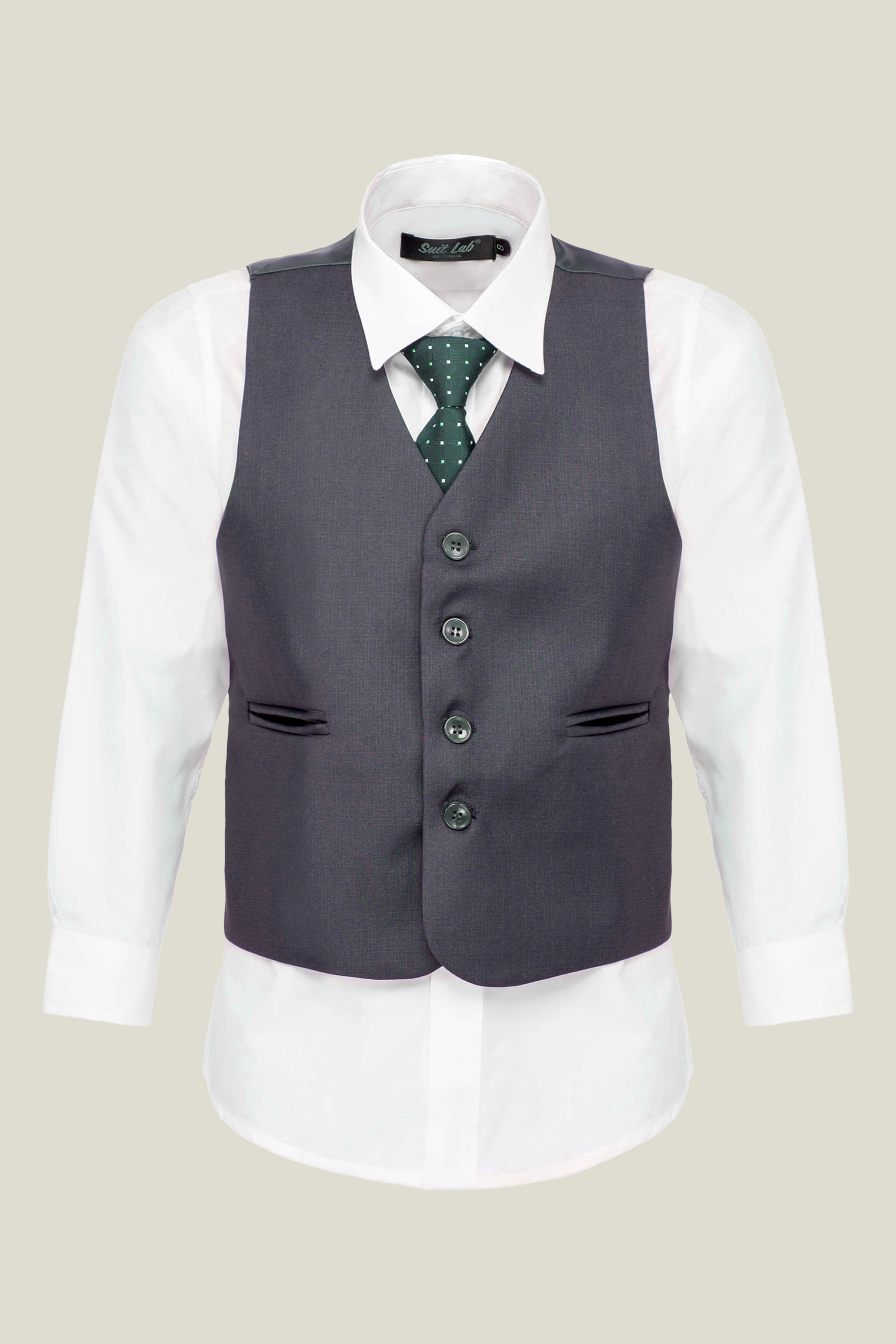 Boys Charcoal Grey Vest - Stylish & Comfortable Kids Waistcoat for School, Parties & Formal Events
