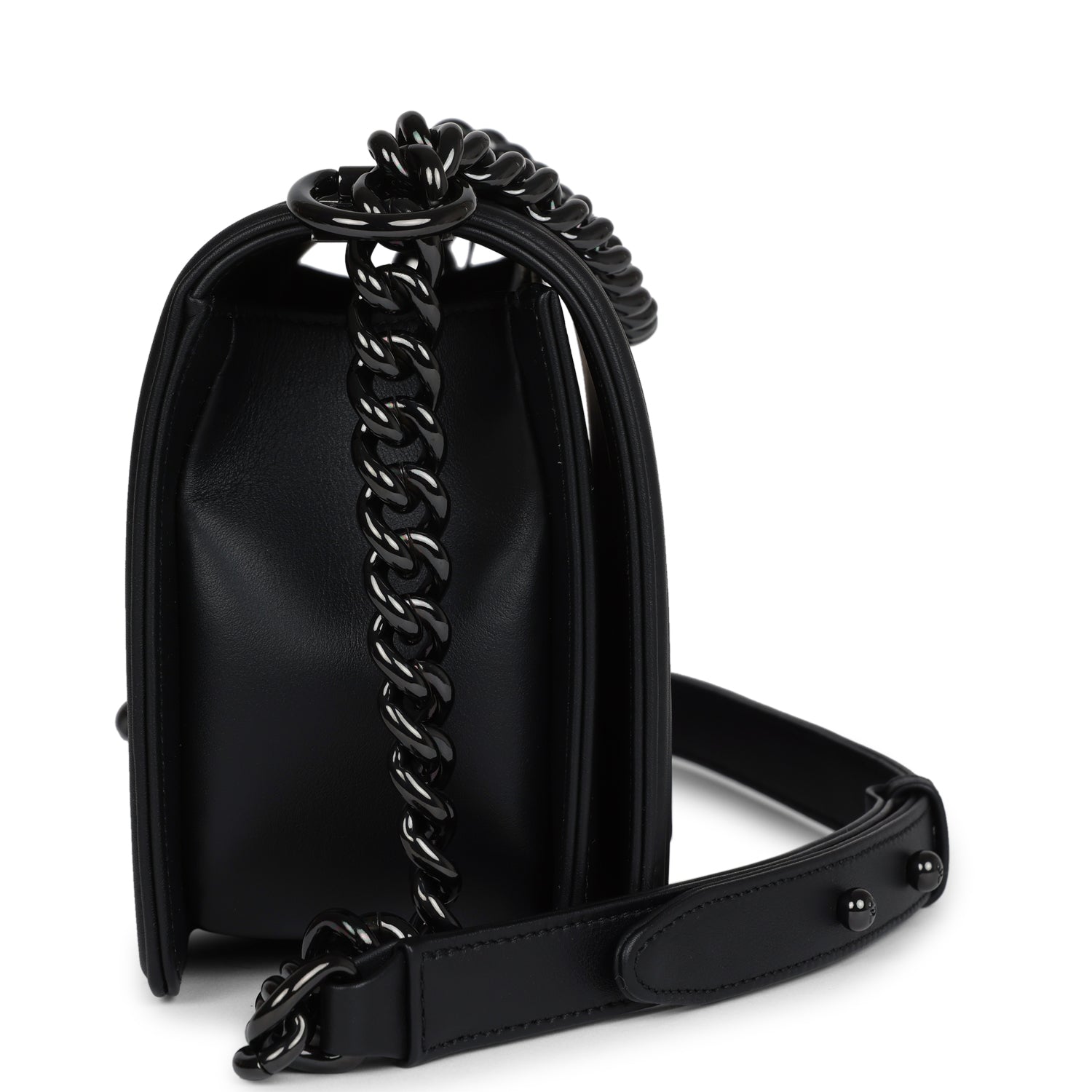 Chanel Medium Boy Bag SO Black Calfskin with Black Hardware - Luxury Handbag for Women, Perfect for Evening Events & Date Nights