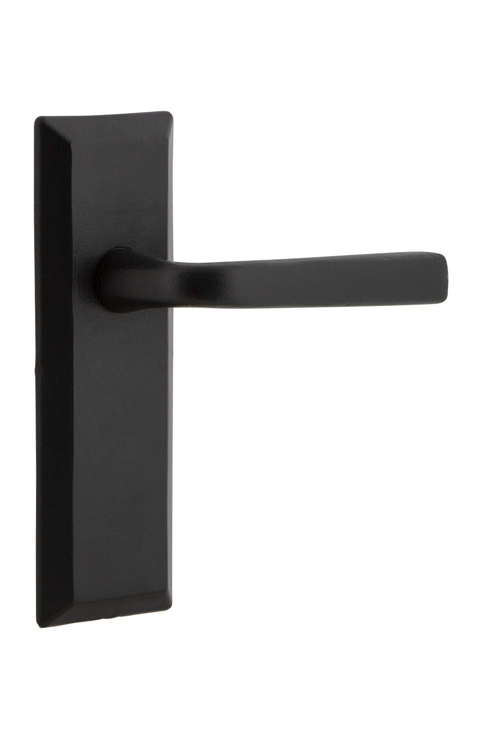 Black Iron Keep Plate Single Dummy with Lance Lever - Right Handed Door Hardware for Interior Doors | Perfect for Home, Office & Commercial Use