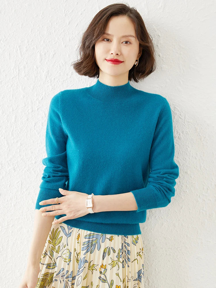 Warm Long Sleeve Pullover Sweater for Women - Cozy Knitwear for Fall & Winter - Perfect for Casual Outfits and Layering