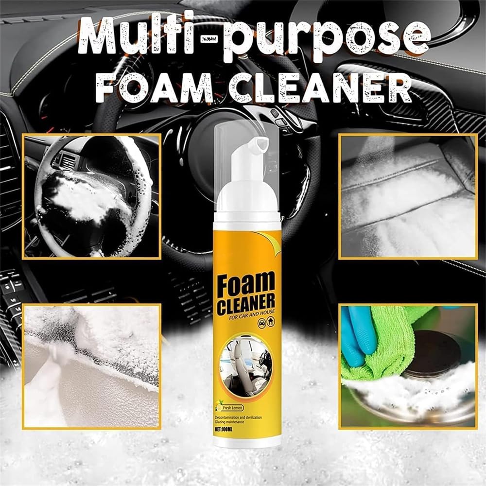 Chromostas Heavy Duty All-Purpose Foam Cleaner Spray - Powerful Car Interior Stain Remover (60ml) | Multi-Surface Cleaner for Auto Upholstery, Seats & Dashboard | Ideal for Car Detailing & Home Cleaning