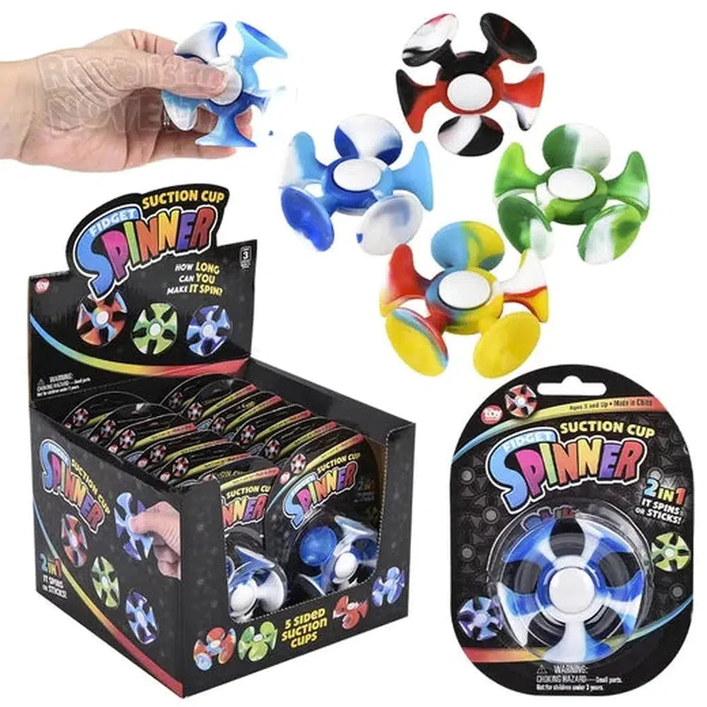 2.5 Inch Suction Cup Fidget Spinner - Stress Relief Toy for Office, School & Home Use - Fun Desk Gadget for Kids and Adults