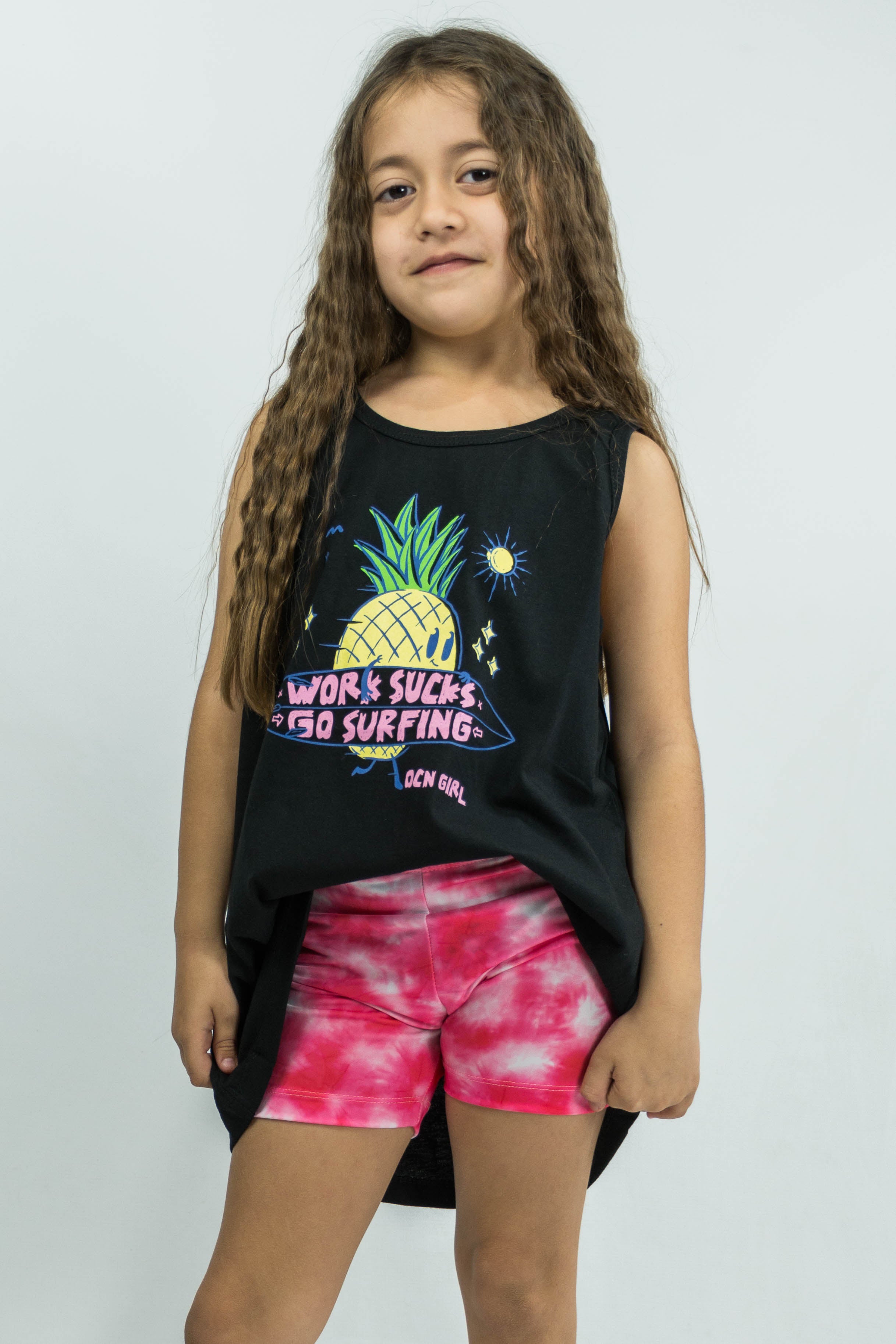 Muscle Shirt for Kids - Black Sunshine Print 206 | Comfortable Activewear for Sports & Play