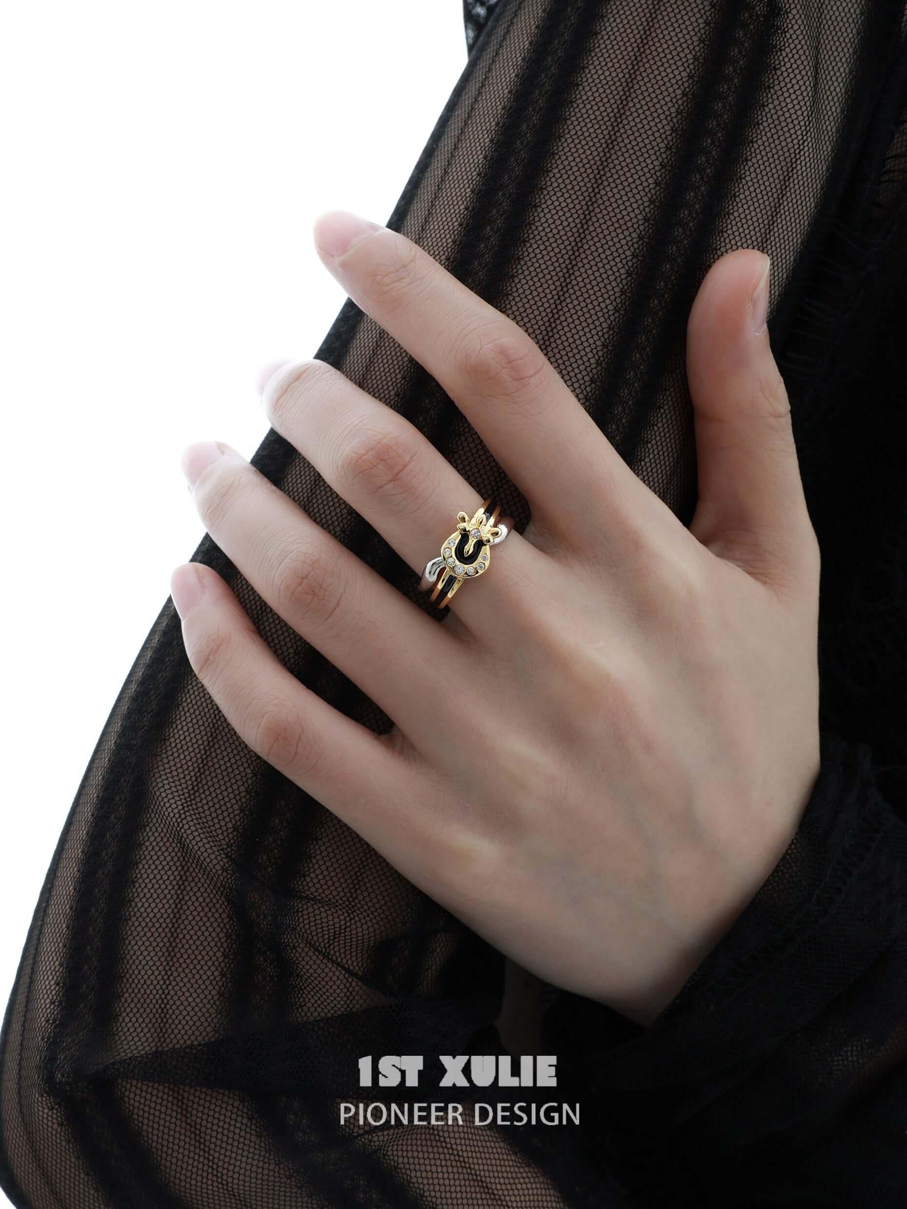 Horsesbuckle S925 Sterling Silver Open End Ring for Women - Elegant Adjustable Minimalist Jewelry - Perfect for Everyday Wear, Gifts & Special Occasions