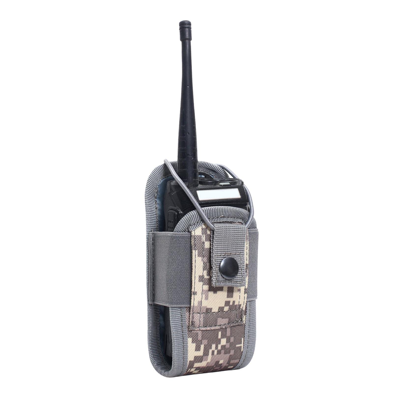 Heavy Duty Radio Holder Case - Durable Two-Way Walkie Talkie Holster Bag with Service Belt & Pouch for Police, Security, Construction & Outdoor Activities