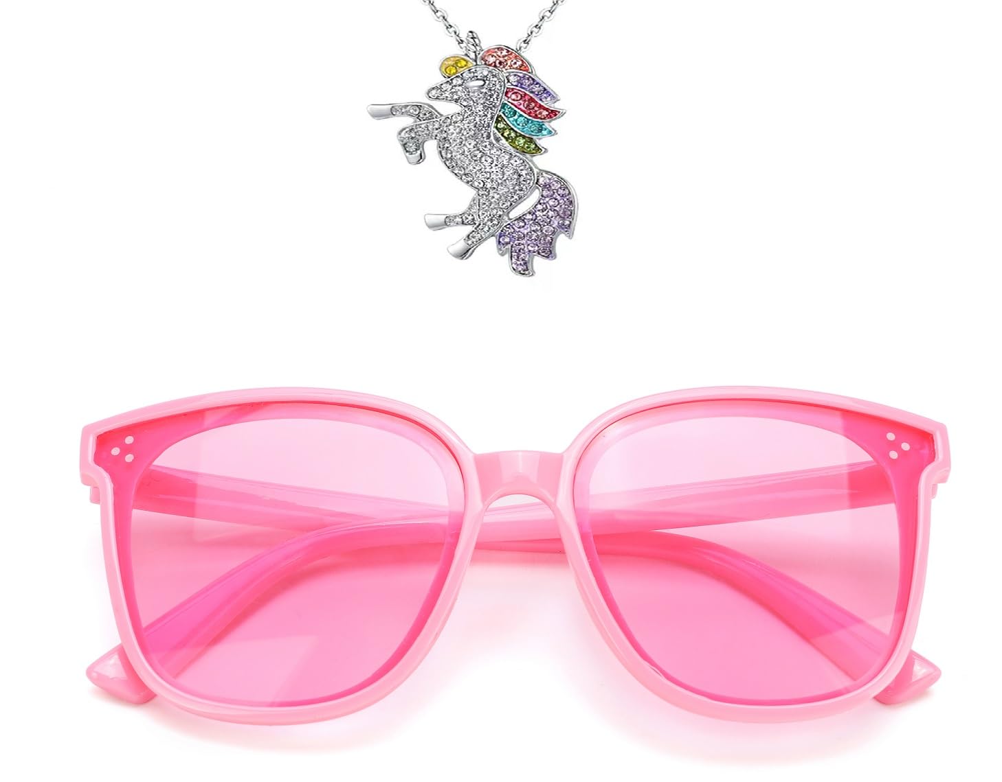 **Unicorn Bike Basket Set for Girls - Handlebar Bicycle Basket with Necklace, Bell, Streamers, Wheel Beads & Sunglasses - Fun Bike Decorations for Kids' Rides & Outdoor Adventures**