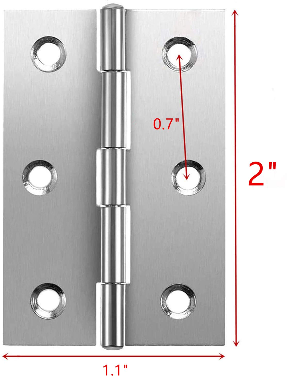 2 Inch Silver Cabinet Hinges - 12PCS Heavy Duty Folding Butt Hinges for Cupboard, Door, Furniture Hardware | Perfect for Kitchen Cabinets, Wardrobes & Home Improvement Projects
