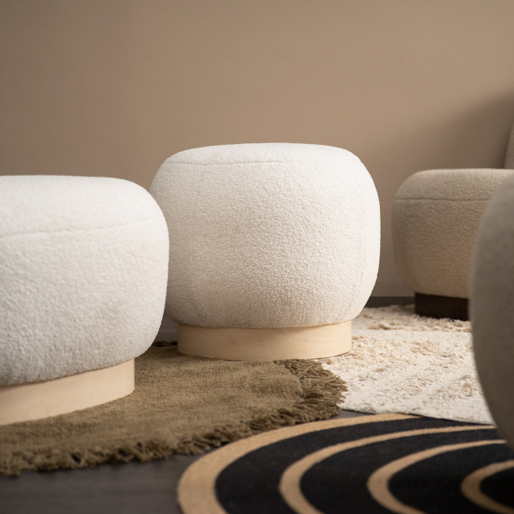 STELIA Ottoman 51cm Storage Bench - Off White Faux Leather Footrest Stool for Living Room, Bedroom & Entryway - Multi-Functional Seating & Home Decor