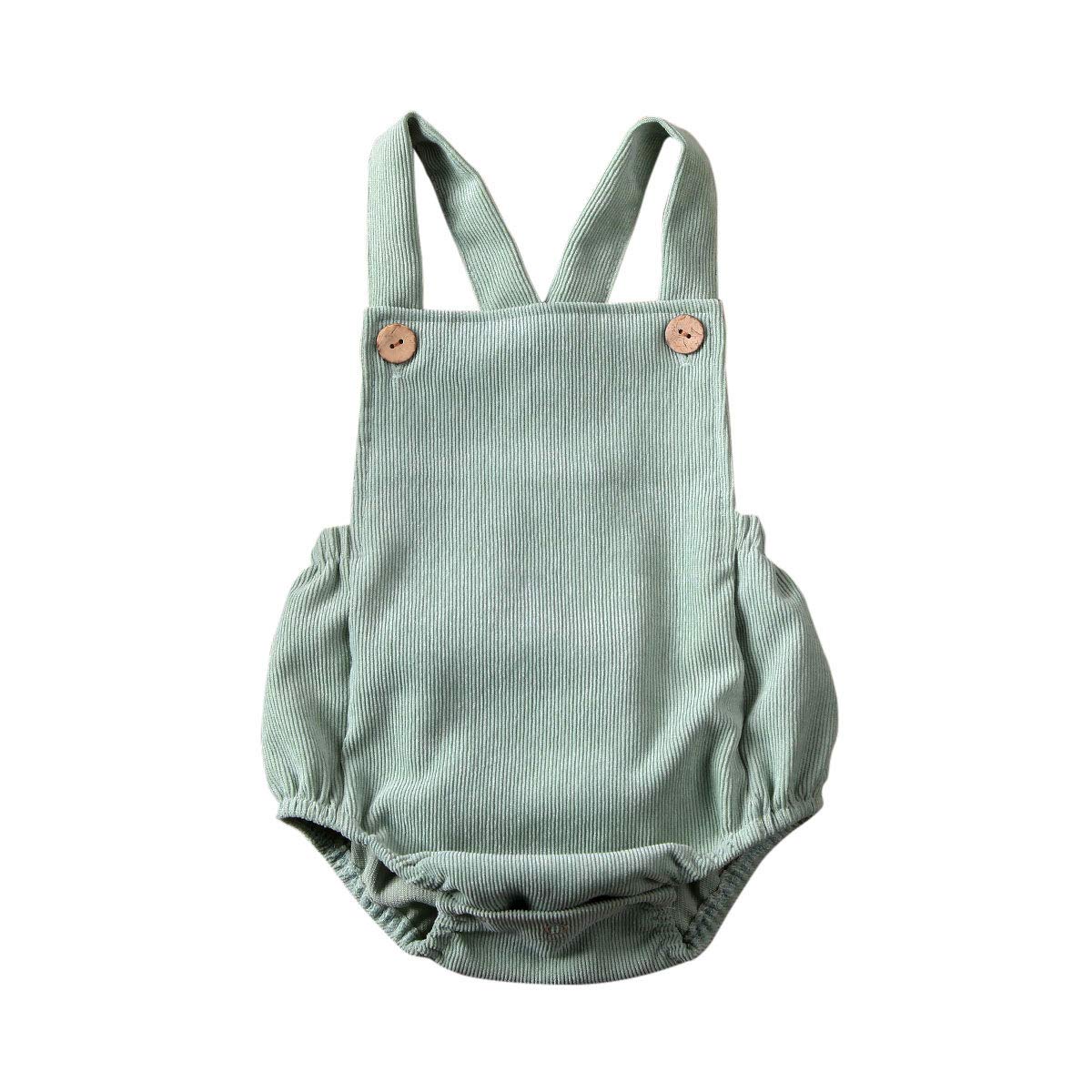 Newborn Baby Boy & Girl Romper - Sleeveless Backless Button Jumpsuit One-Piece Outfit | Perfect for Summer, Photoshoots & Playtime