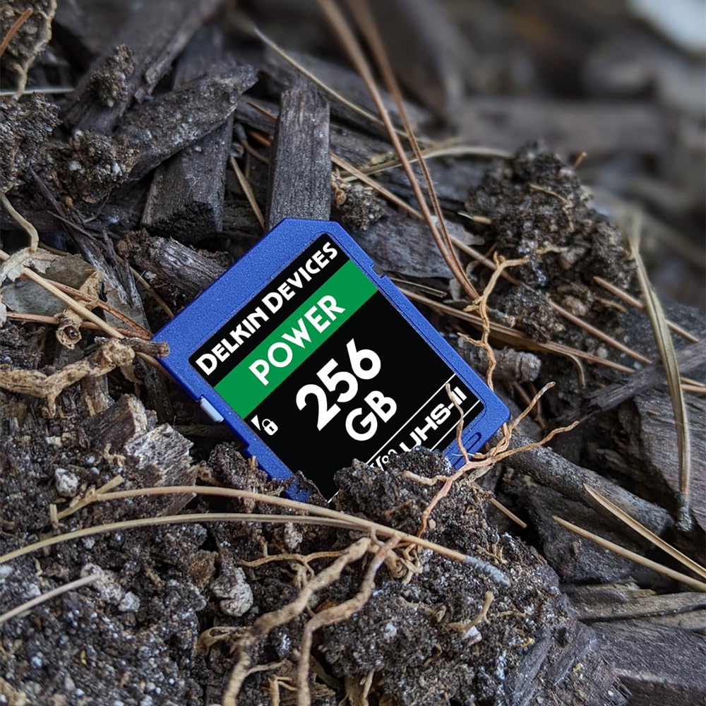 Delkin Devices 256GB POWER SDXC UHS-II V90 Memory Card - High Speed 300MB/s for 4K/8K Video, DSLR & Mirrorless Cameras - DDSDG2000256 - Perfect for Professional Photography & Videography