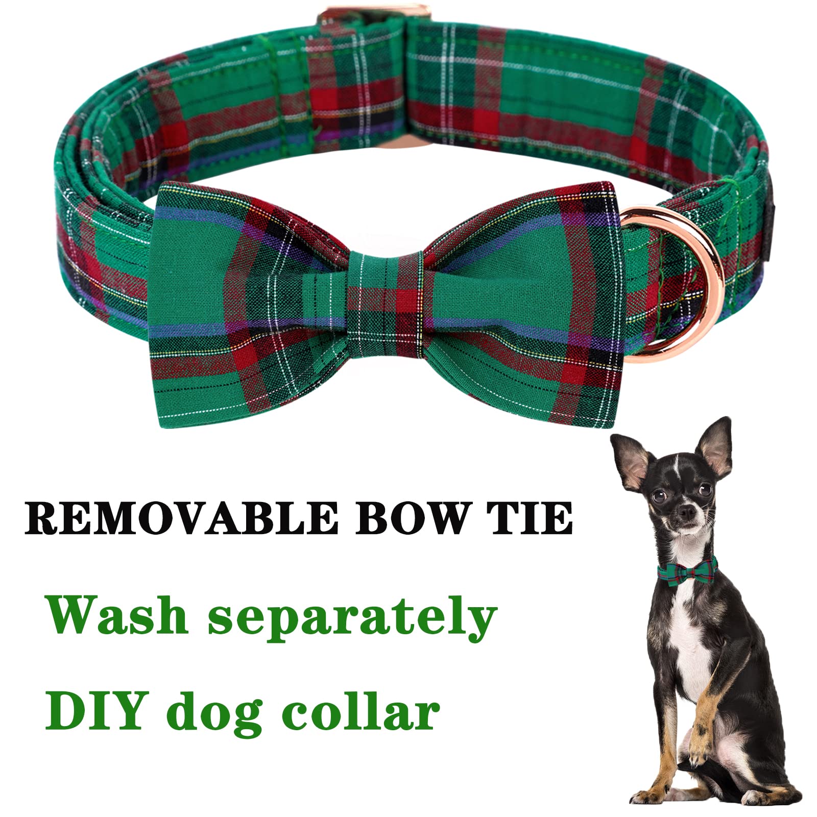 Adjustable Pure Cotton Pet Bowtie Collar for Dogs & Cats - Soft & Comfy, 6 Sizes & 5 Patterns - Perfect for Special Occasions, Photos & Daily Wear