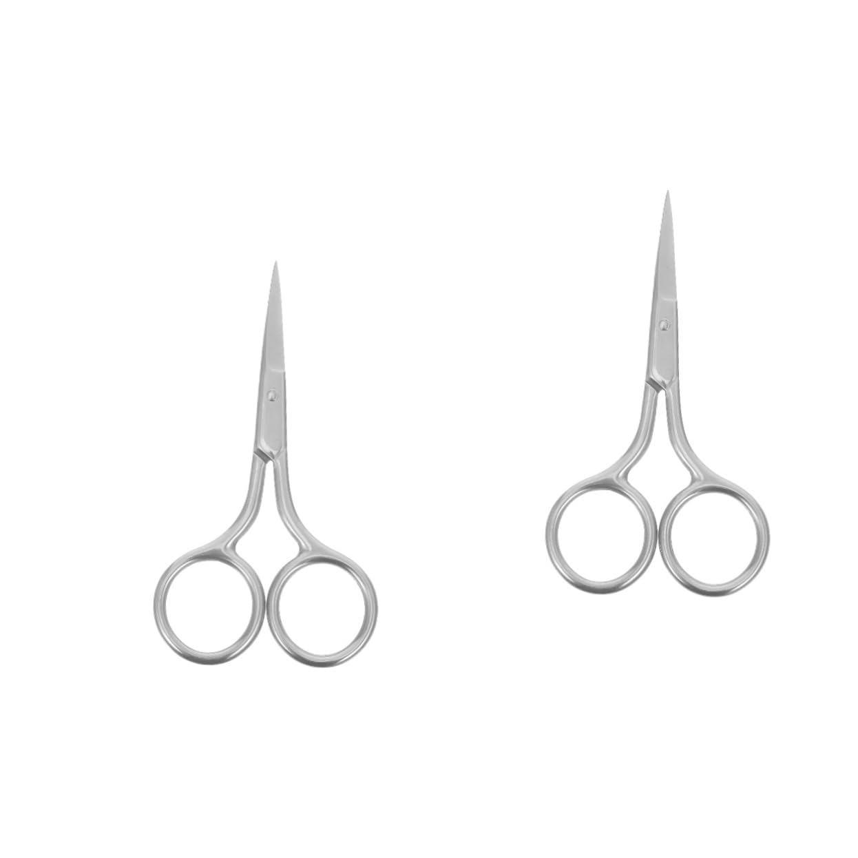 Didiseaon 2-Pack Stainless Steel Beauty Scissors Set - Rounded Tip Craft Scissors for Eyebrows, Mustache, Facial Hair & Ear Hair Trimming | Safe Grooming Tools for Men & Women | Perfect for Home Salon, Travel & DIY Beauty Care