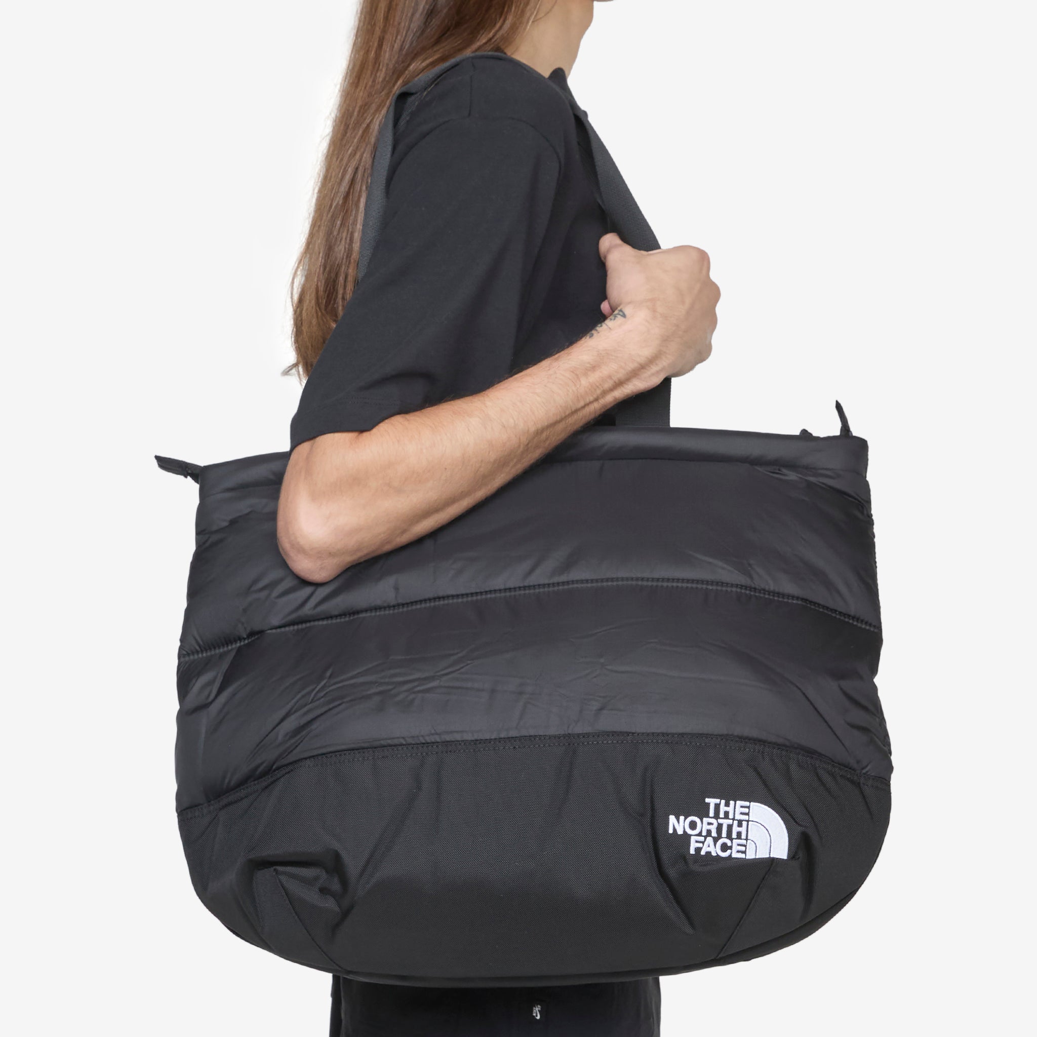 The North Face Nuptse Tote Bag - Waterproof & Durable Black Backpack for Women & Men | Perfect for Travel, Gym & Outdoor Adventures