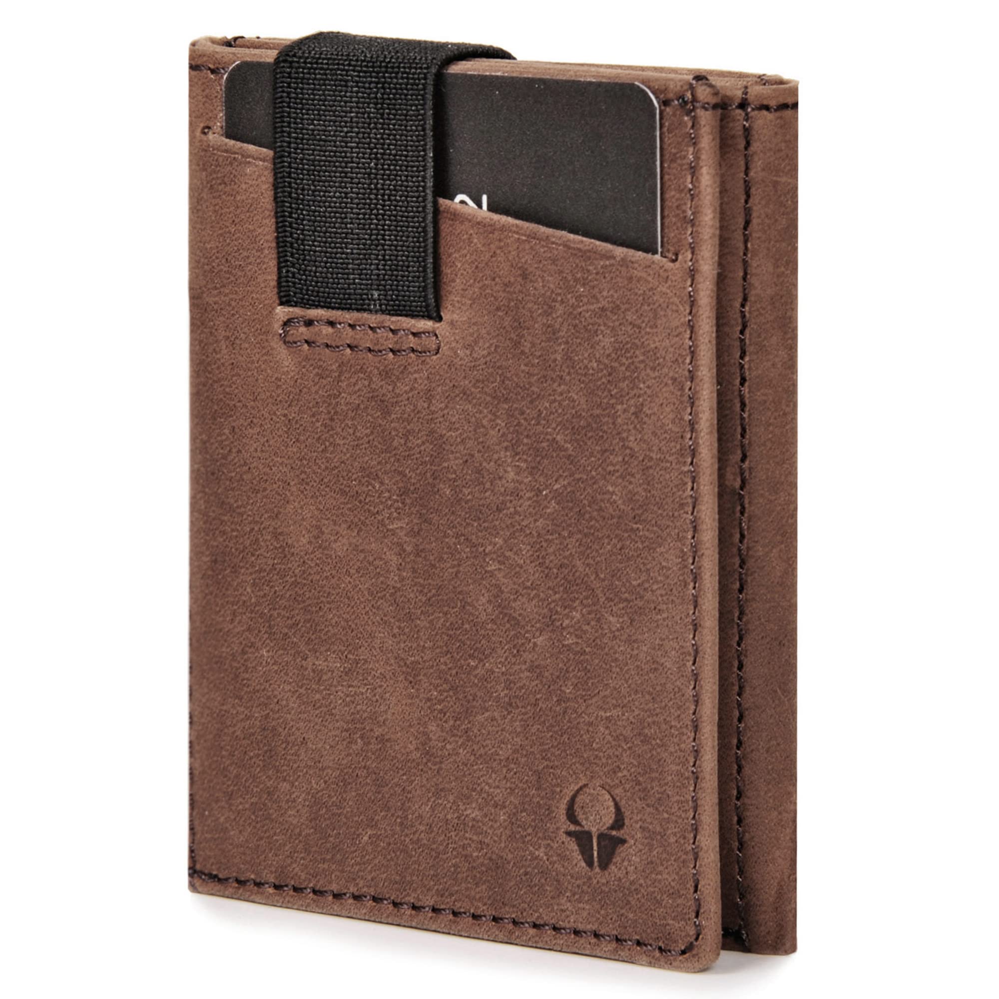 DONBOLSO Slim RFID Blocking Wallet for Men & Women - Genuine Leather Credit Card Holder with 9 Slots (Holds 13 Cards) - Vintage Brown - Perfect for Travel, Business & Everyday Use