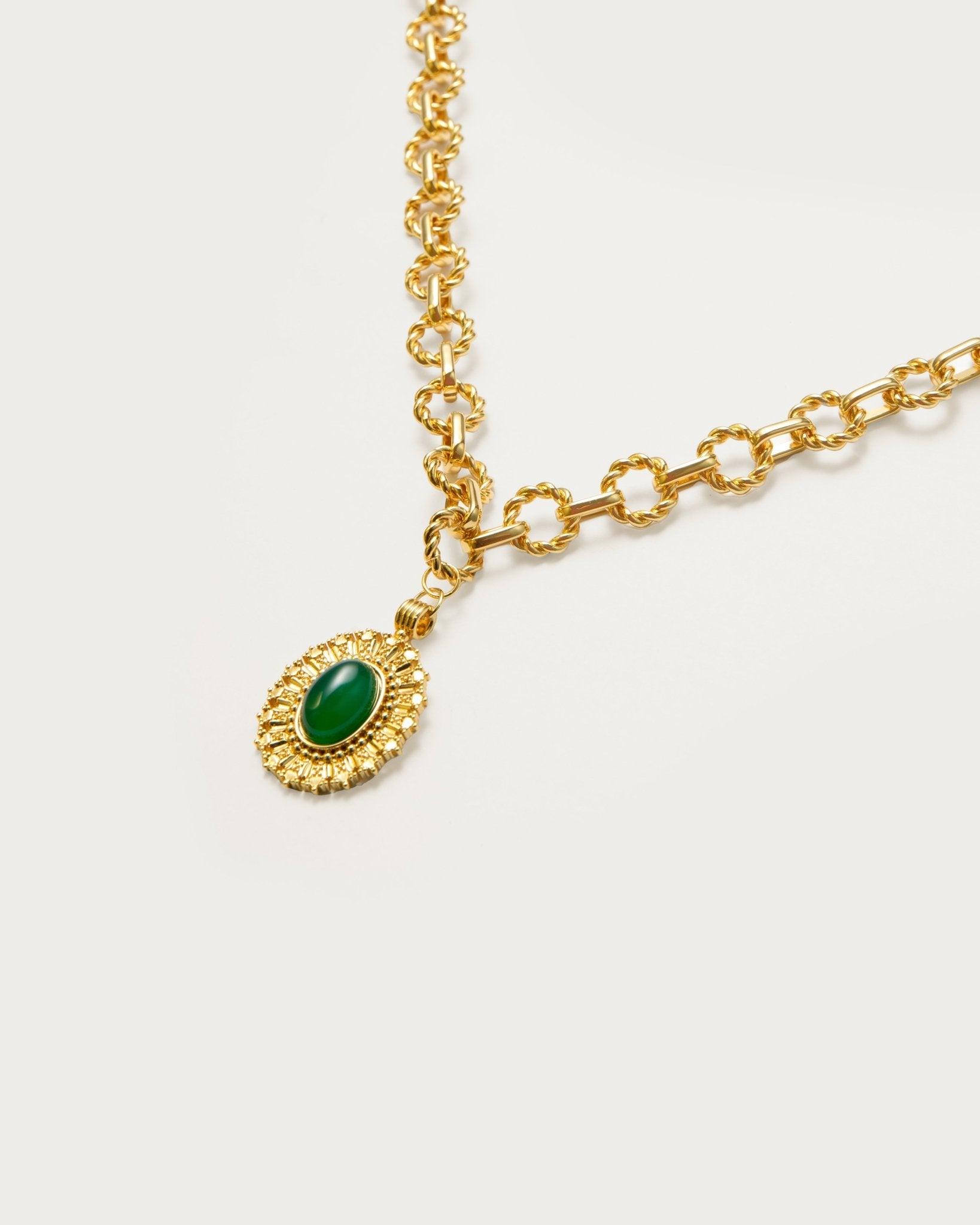 Esmeralda Necklace - Elegant Emerald Pendant for Women | Perfect for Weddings, Parties & Special Occasions