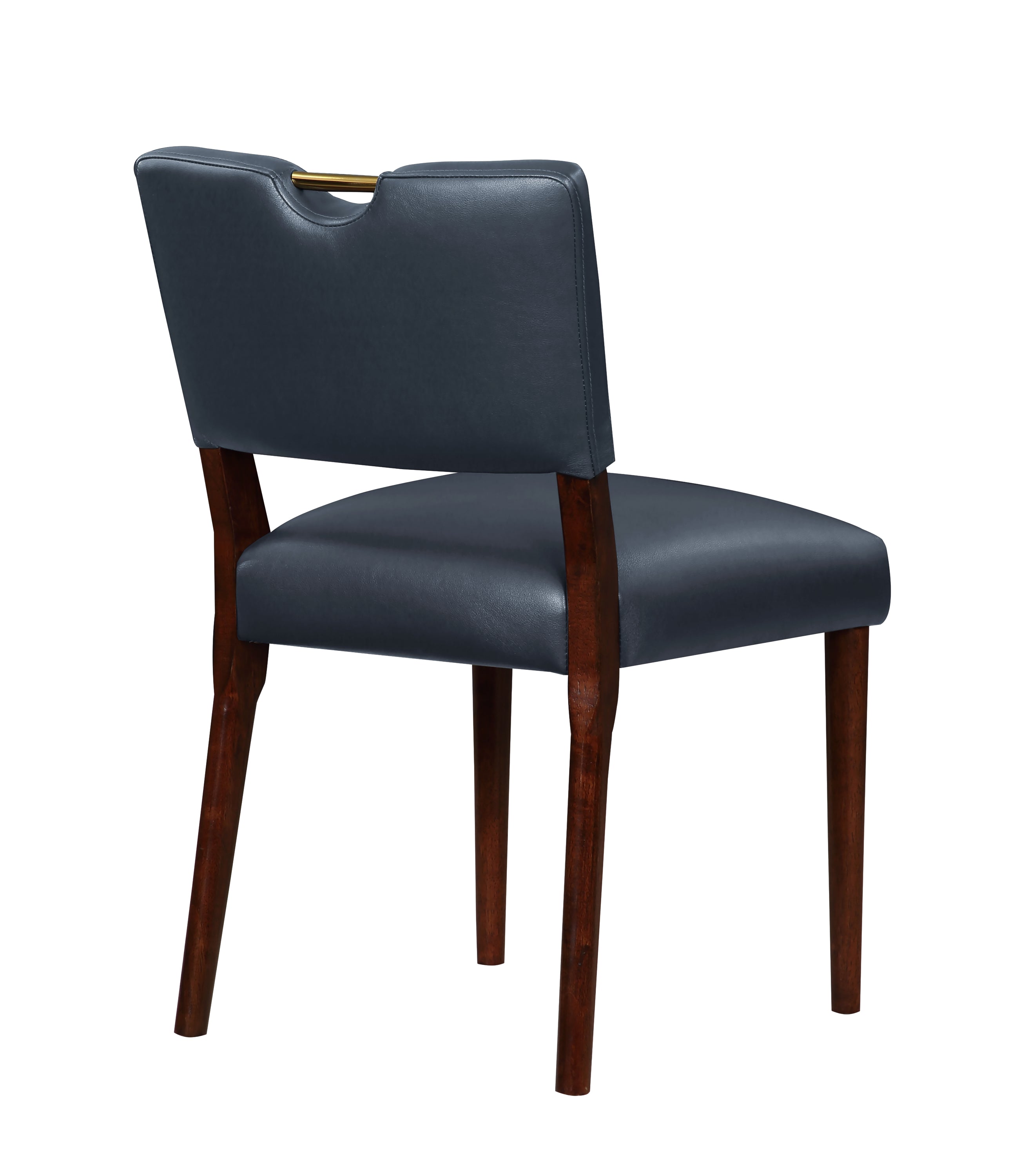 Bryson Midnight Blue Faux Leather Dining Chairs Set of 2 - Modern PU Leather Kitchen Chairs for Dining Room, Breakfast Nook & Home Office
