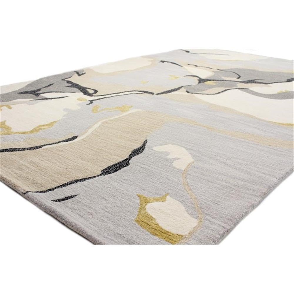 Bashian Collection Luxury Hand Tufted Wool & Viscose Area Rug - 2.6’ x 8’ Ivory/Grey - Soft Runner Rug for Entryway, Living Room, Bedroom - Perfect for Home Decor & High Traffic Areas