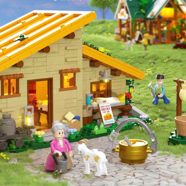 Funwhole F9049 Farm Life Cheese Room Building Blocks Set - Creative DIY Toy for Kids & Adults, Perfect for Farmhouse Decor & Educational Play