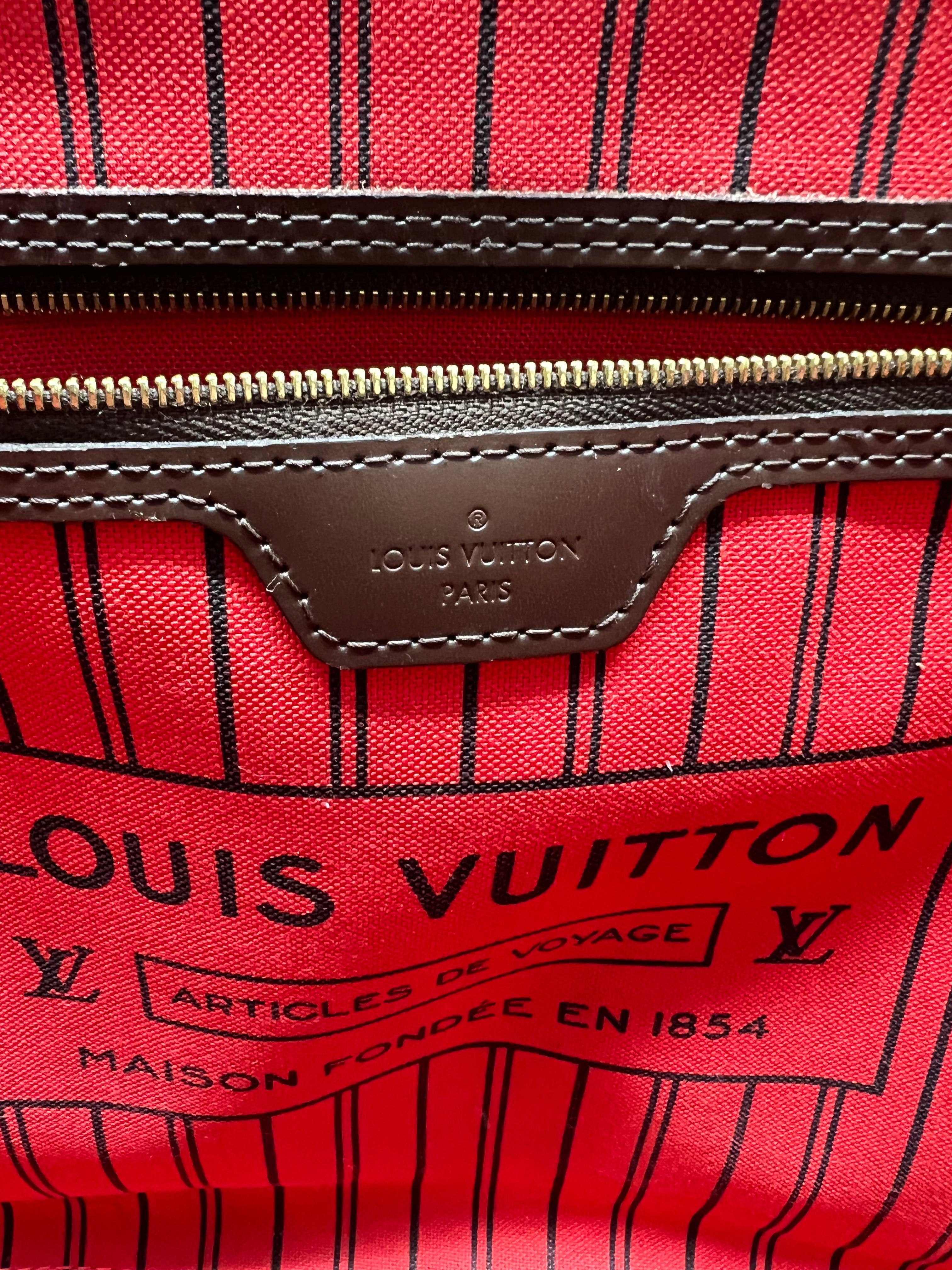 Louis Vuitton Damier Ebene Neverfull MM Tote Bag - Luxury Designer Handbag for Women, Spacious Work Tote & Travel Carryall (Perfect for Office, Shopping & Weekend Getaways)