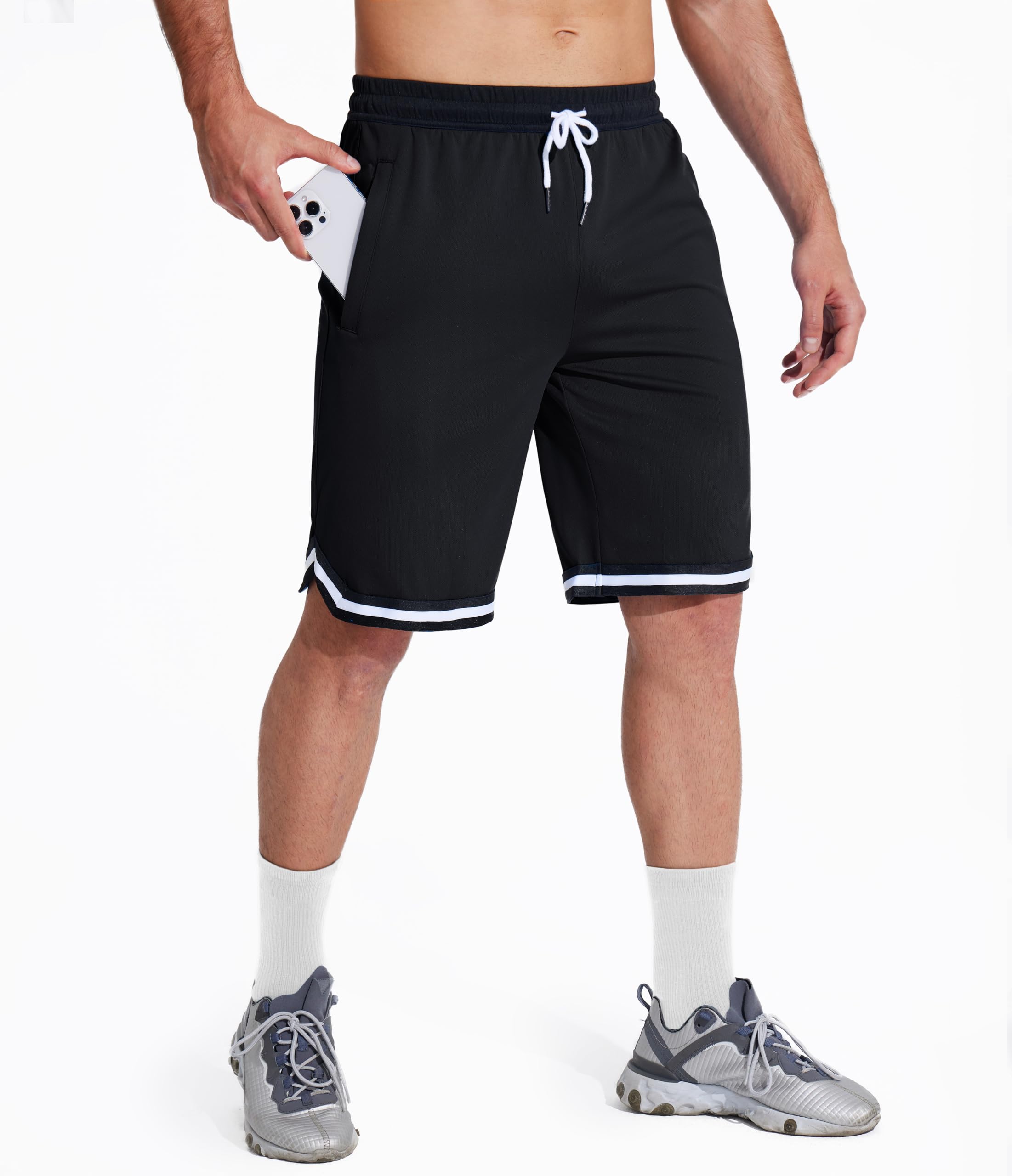 MAGCOMSEN Men's 10 Inch Athletic Shorts - Quick Dry Basketball Shorts for Gym, Running, Tennis & Workout - Lightweight Sports Shorts for Men - Perfect for Training, Jogging and Casual Wear