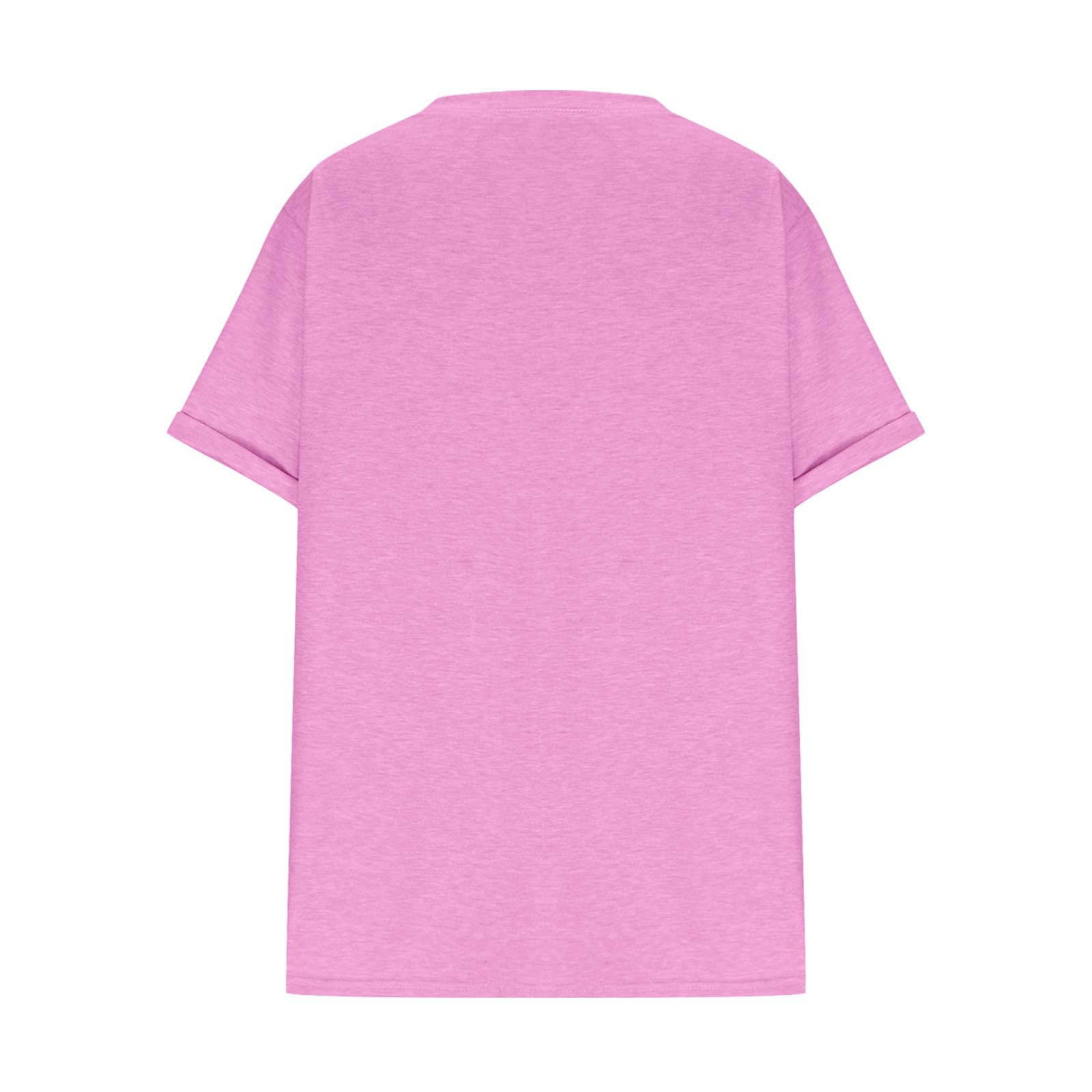 Plus Size Women's V-Neck Henley Shirts - Short Sleeve Casual T-Shirts for Summer | Loose Fit Ladies Tops & Blouses for Everyday Wear, Outings & Vacation