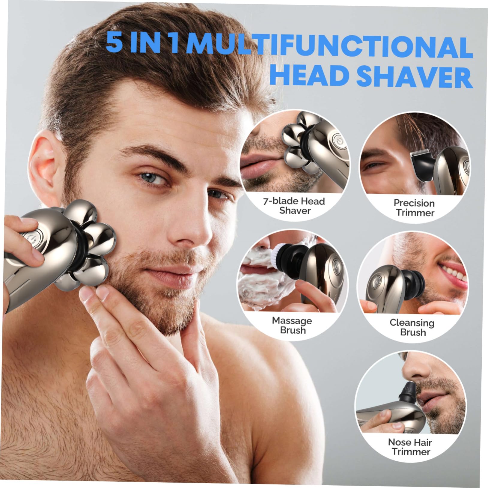 Professional Electric Shaver for Men - Cordless Rechargeable Beard Trimmer with Precision Blades, Wet/Dry Use, Travel-Friendly Design - Perfect for Home, Gym, Travel & Daily Grooming Routine