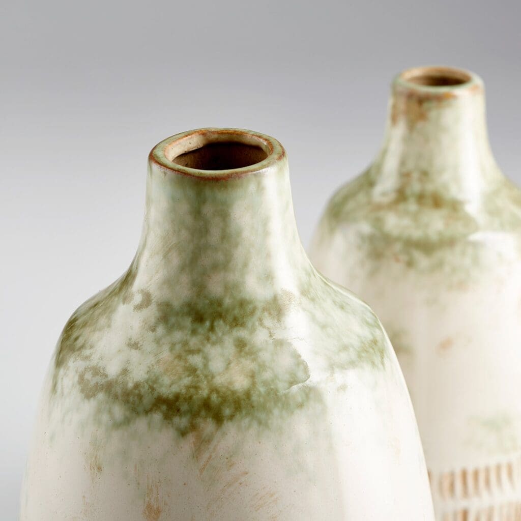 Cyan Design 11051 Yukon Vase - Small Olive Pearl Glaze Ceramic Vase for Home Decor, Wedding Centerpiece, Tabletop Display