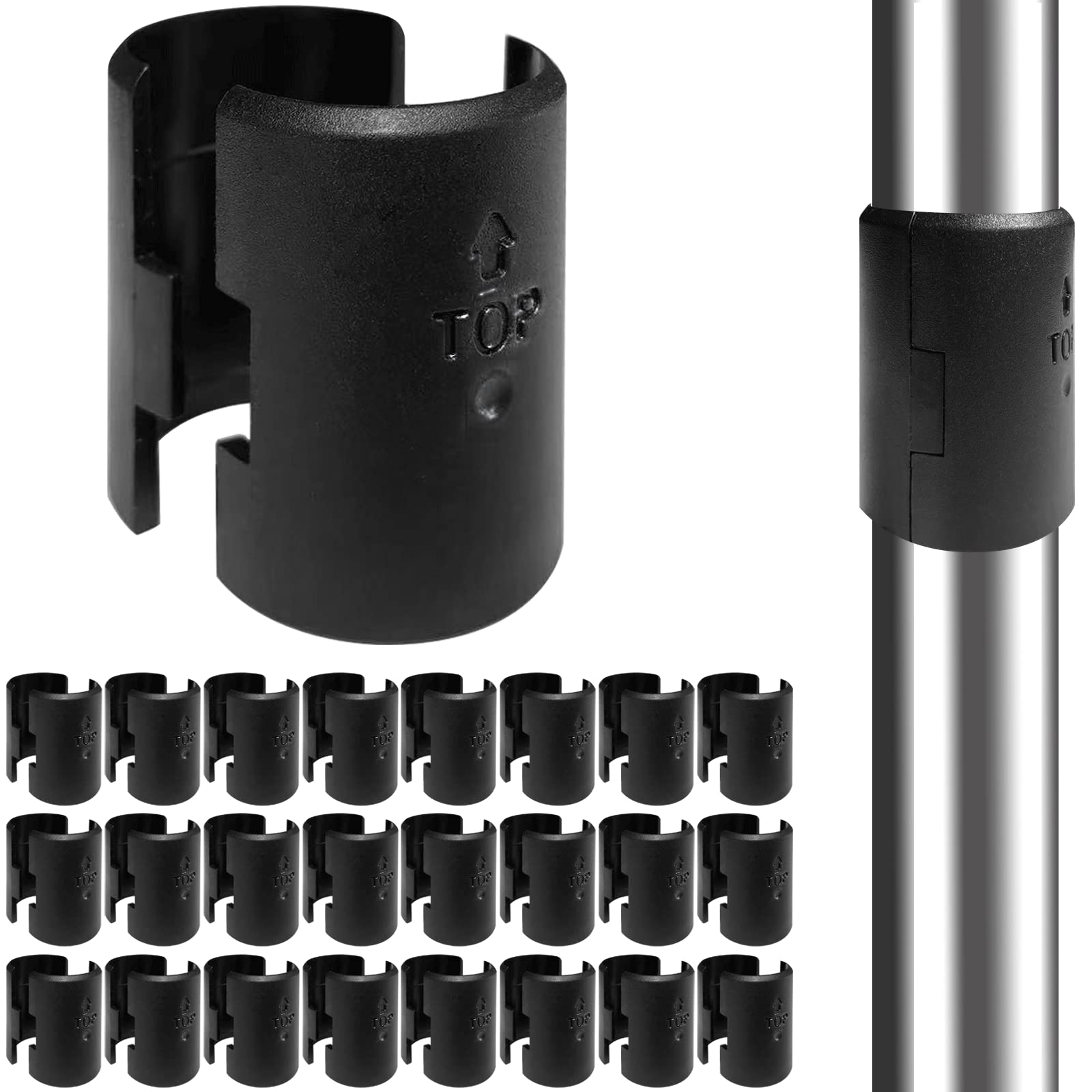 28 Pack Black Plastic & Metal Wire Shelf Clips - 1 Inch Replacement Clips for 1