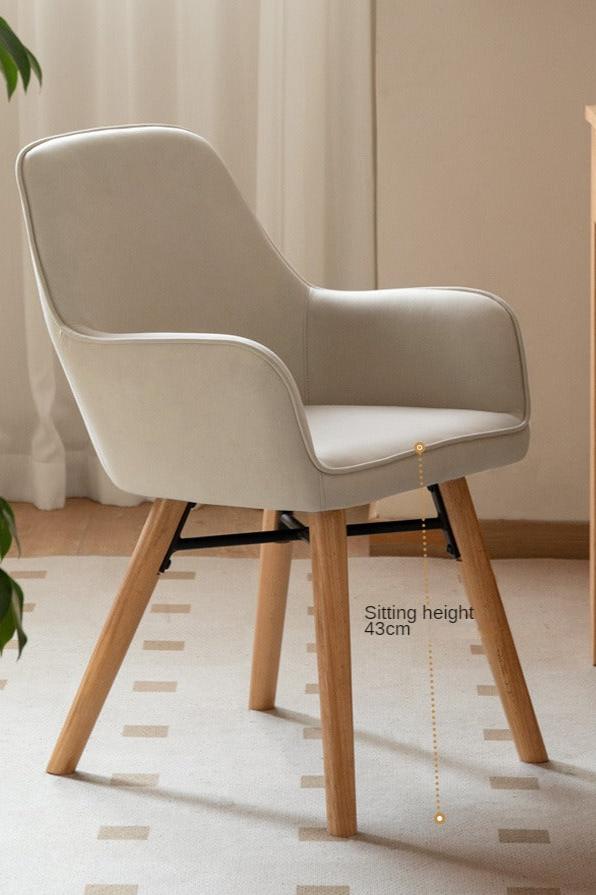 Premium Beech Solid Wood Modern Fabric Soft Back Chair - Ergonomic Office & Home Dining Comfort