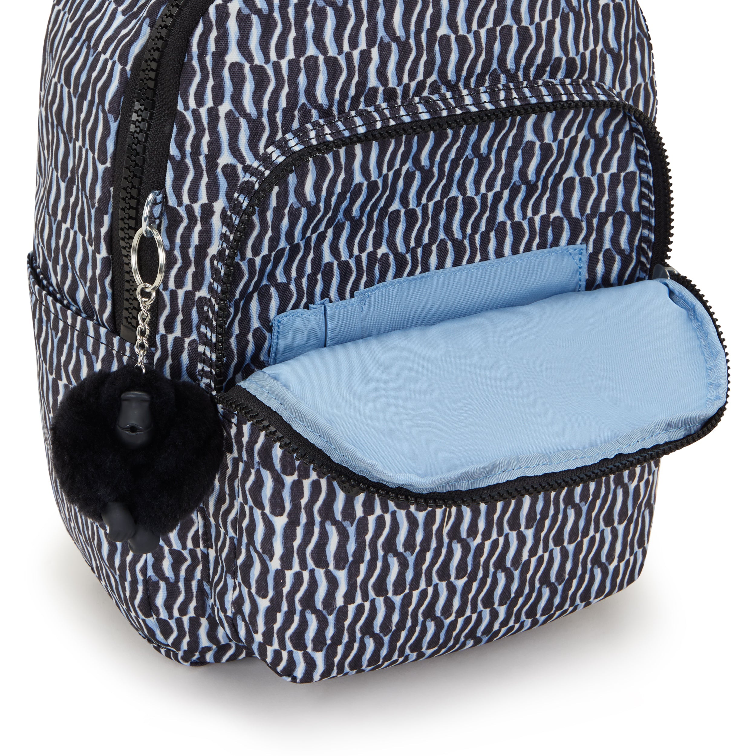 Kipling Seoul Small Printed Tablet Backpack - Lightweight Laptop Bag for Women & Men, Water-Resistant Travel Backpack for Work, School & Commuting - Holiday Waves Design
