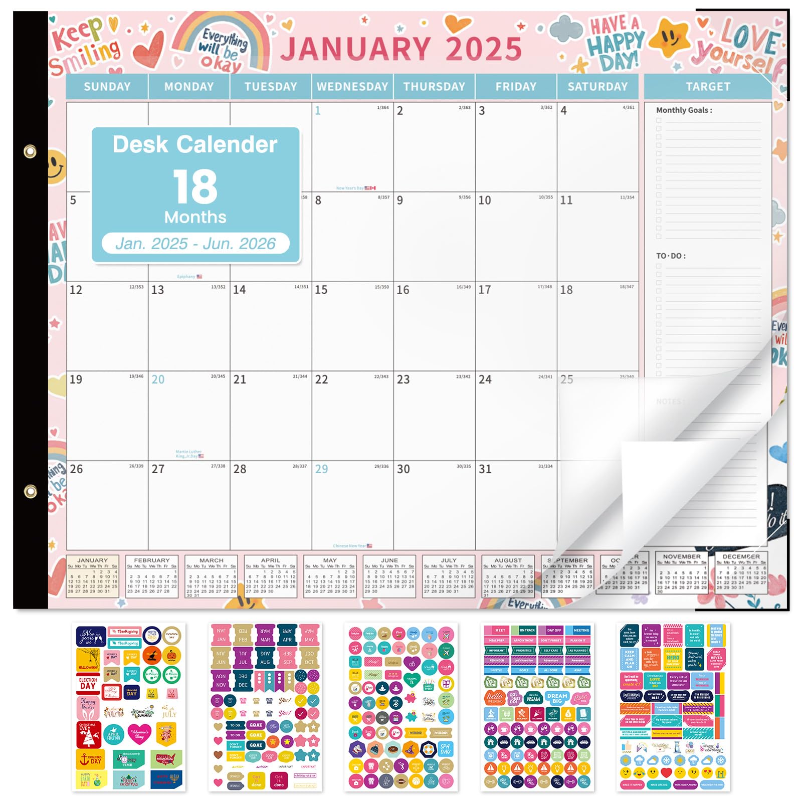 2025-2026 Large Desk Calendar Planner - 22