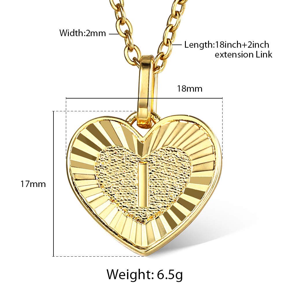 Trendy Gold Plated Women's Initial Necklace - Personalized A-Z Heart Pendant with Rolo Chain | Perfect Gift for Her, Birthday, Anniversary & Everyday Wear