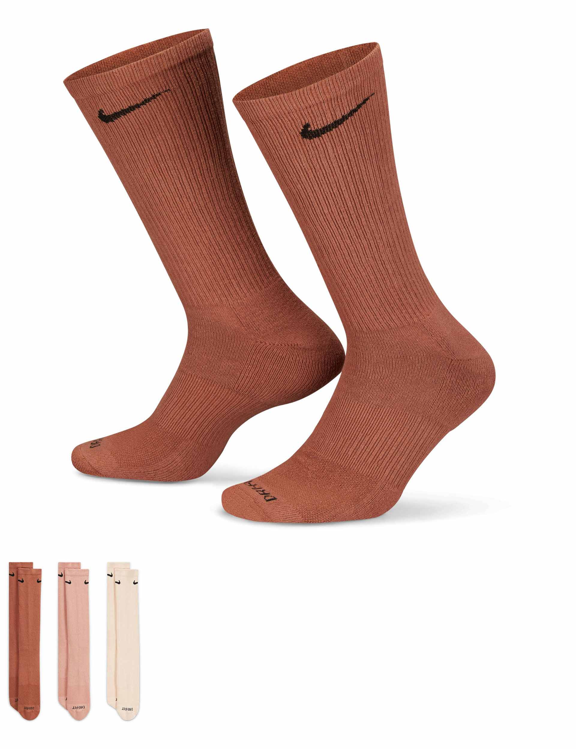 Everyday Plus Cushioned Socks (3 Pairs) - Multi Color - Soft Comfortable Socks for Men & Women - Perfect for Running, Hiking & Daily Wear