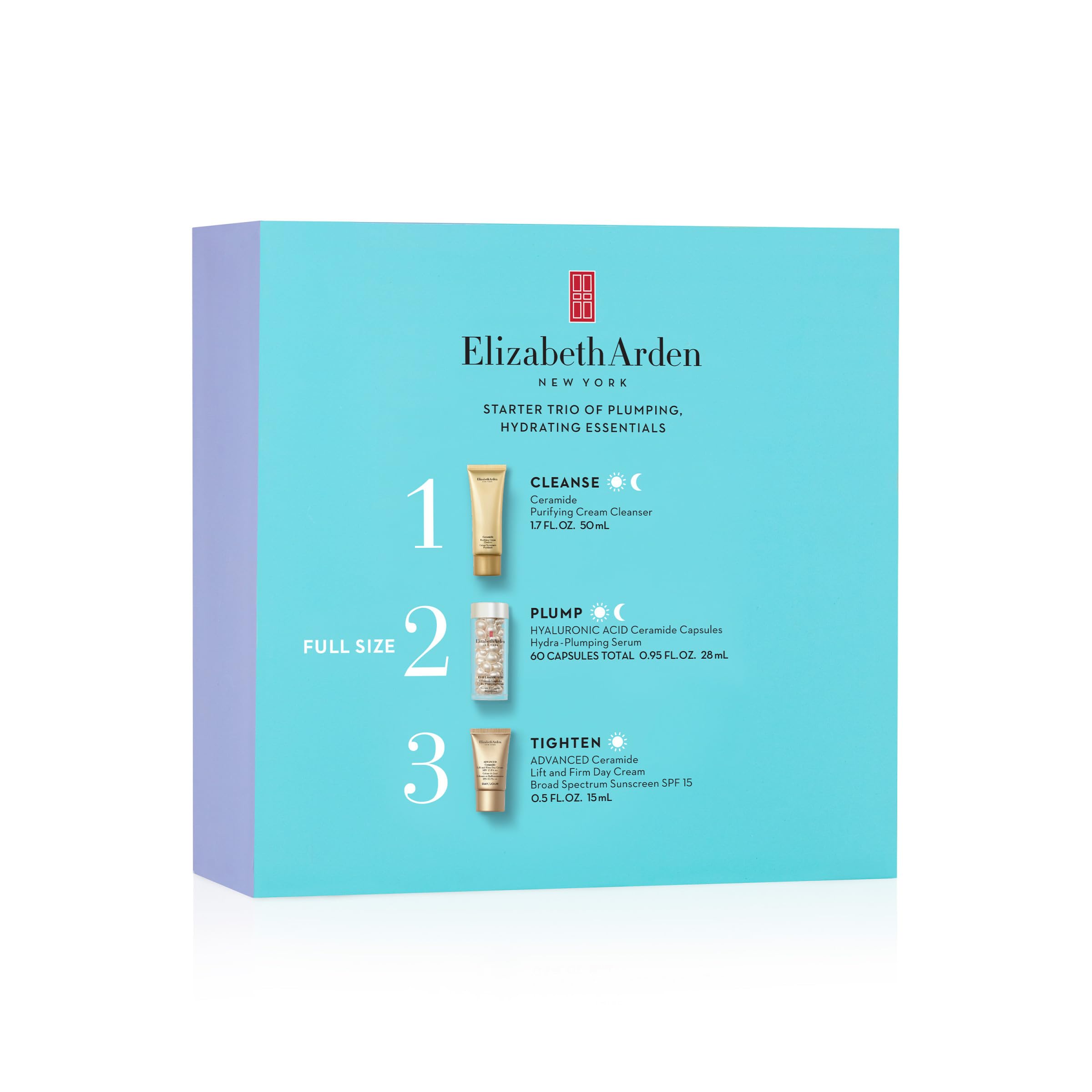 Elizabeth Arden Ceramide Serum 3-Piece Gift Set - Anti-Aging Face Serum with Hyaluronic Acid & Vitamin E - Perfect for Dry Skin Care & Daily Moisturizing Routine
