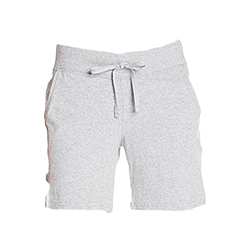 Women's Soft Knitted Bermuda Shorts with Elastic Waist & Drawstring - Mid Rise Casual Comfort for Workout, Yoga, Fitness & Lounge (Light Grey, Medium) - Perfect for Gym, Running, Travel & Summer Activities